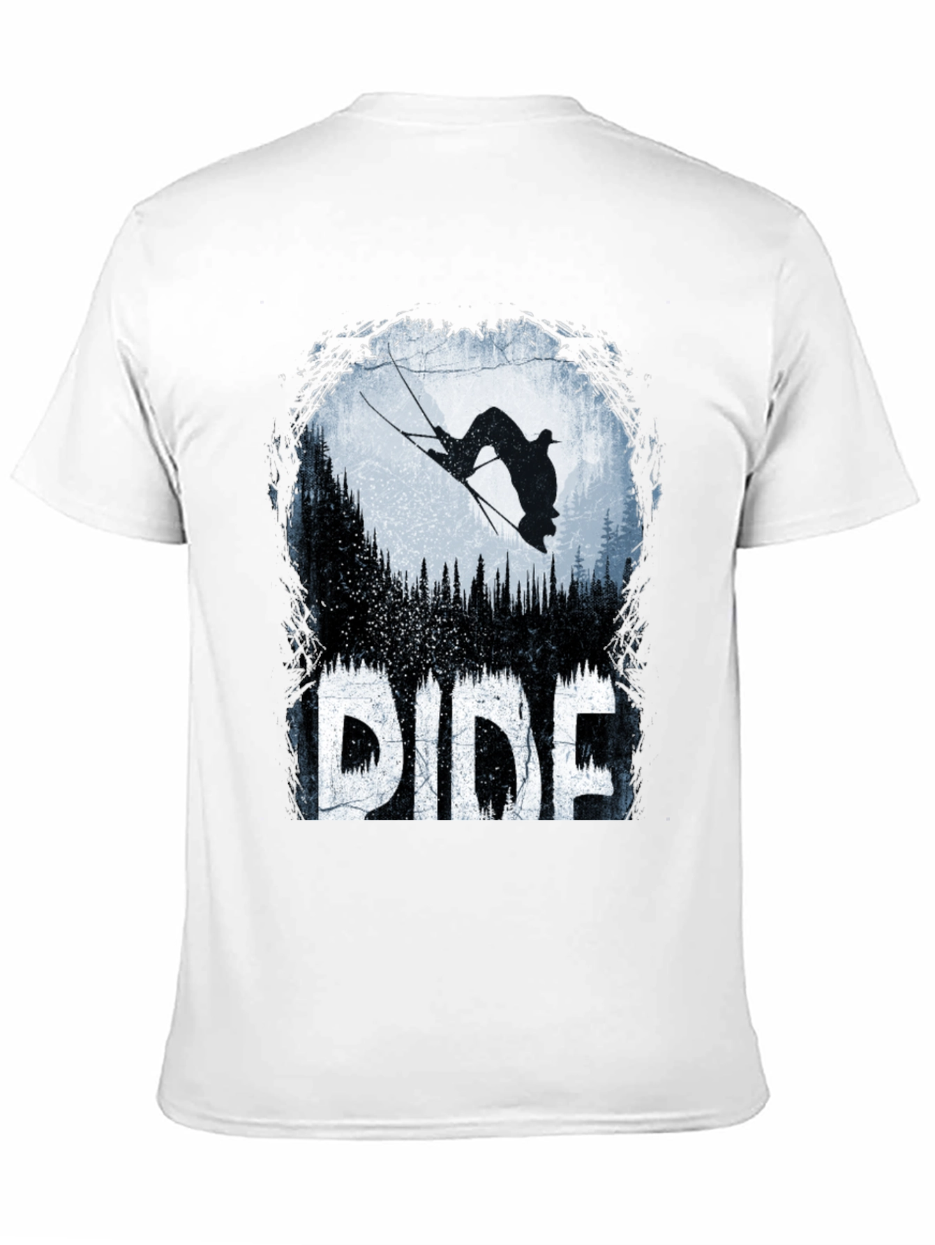 Ride T-Shirt: Skier Silhouette Design