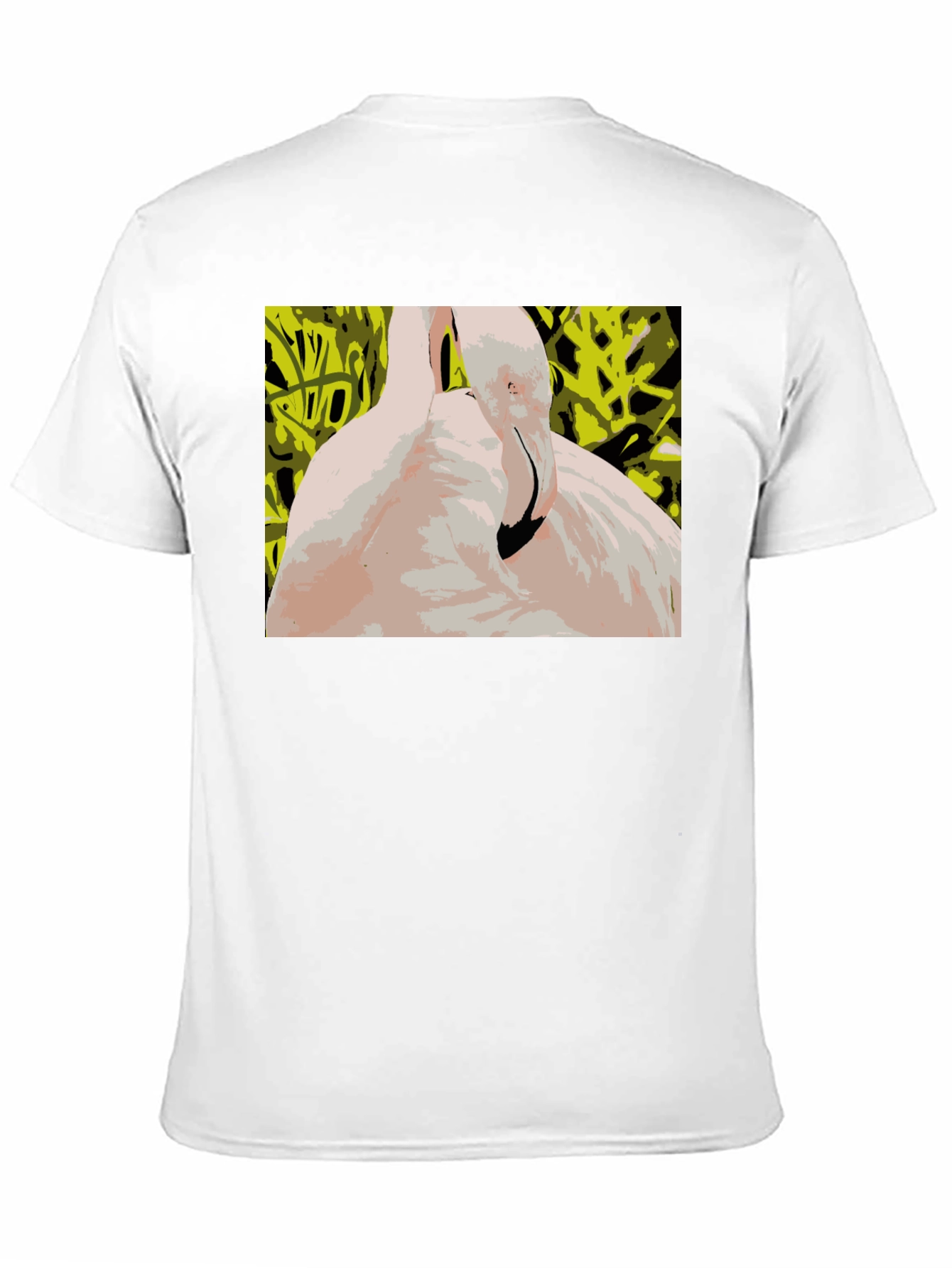 Abstract Flamingo Graphic Tee - Stylish Black T-Shirt