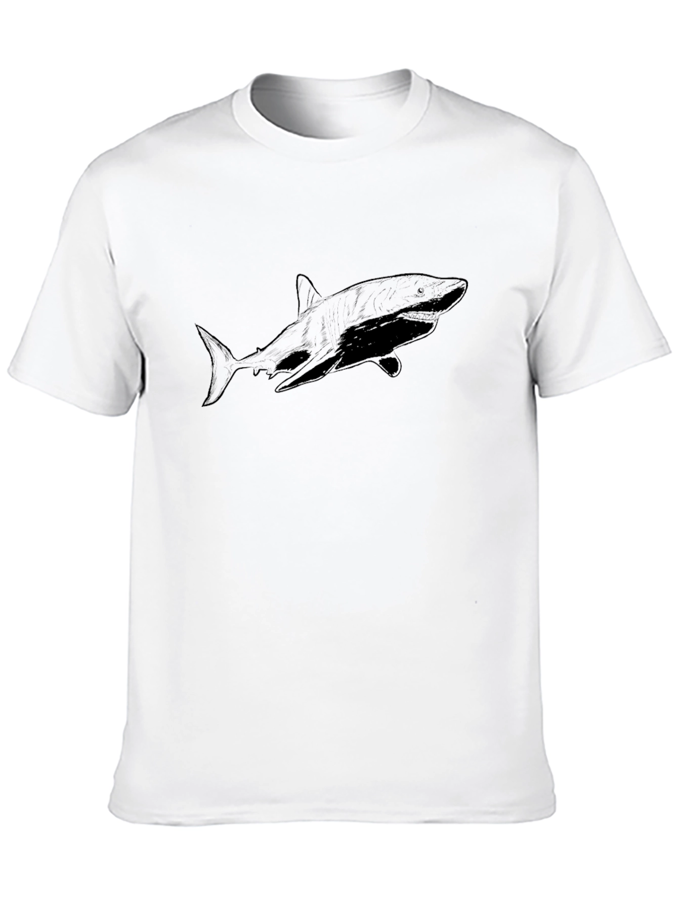 Shark Graphic T-Shirt - Black Cotton Blend