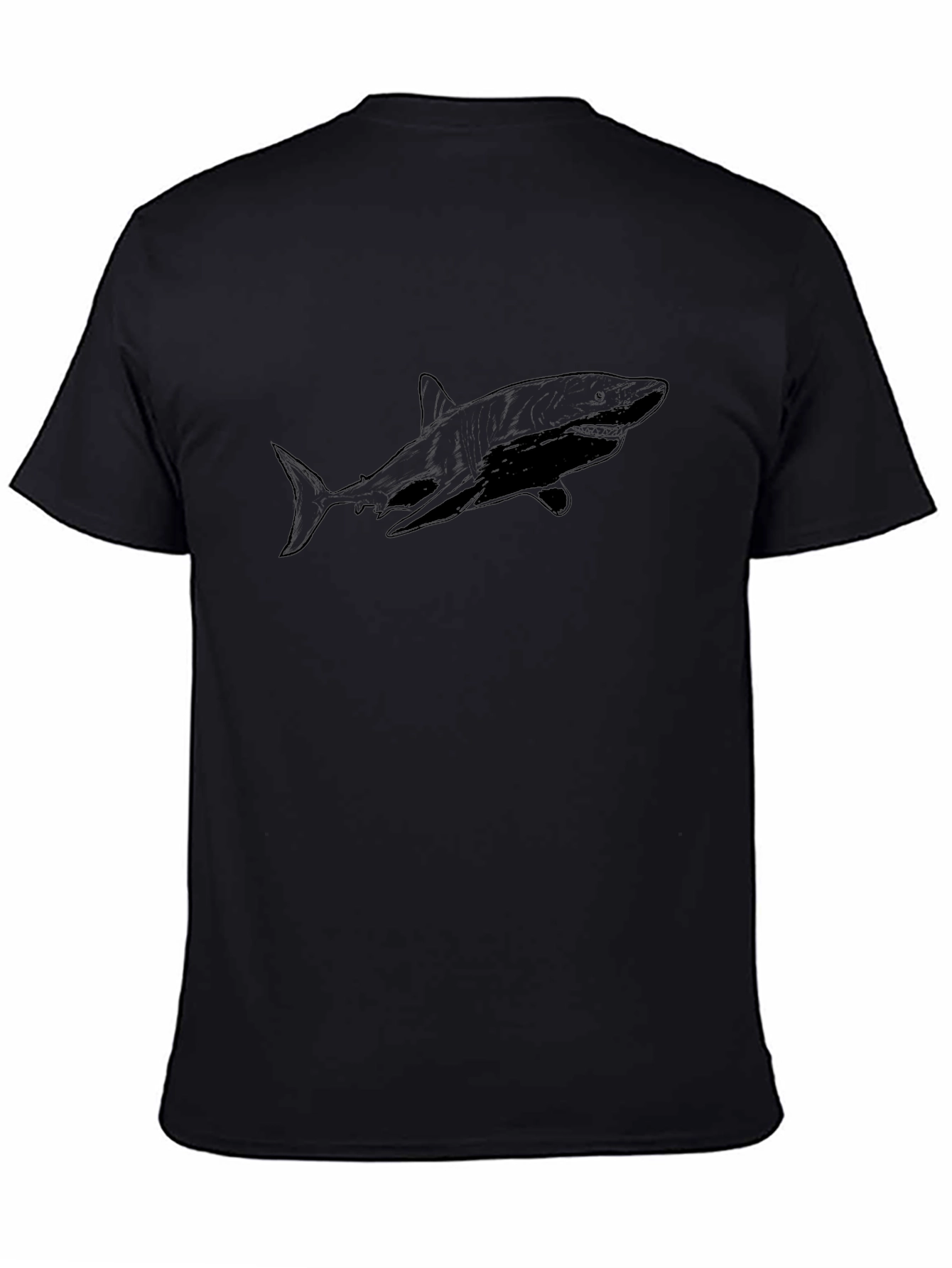 Shark Graphic T-Shirt - Black Cotton Blend