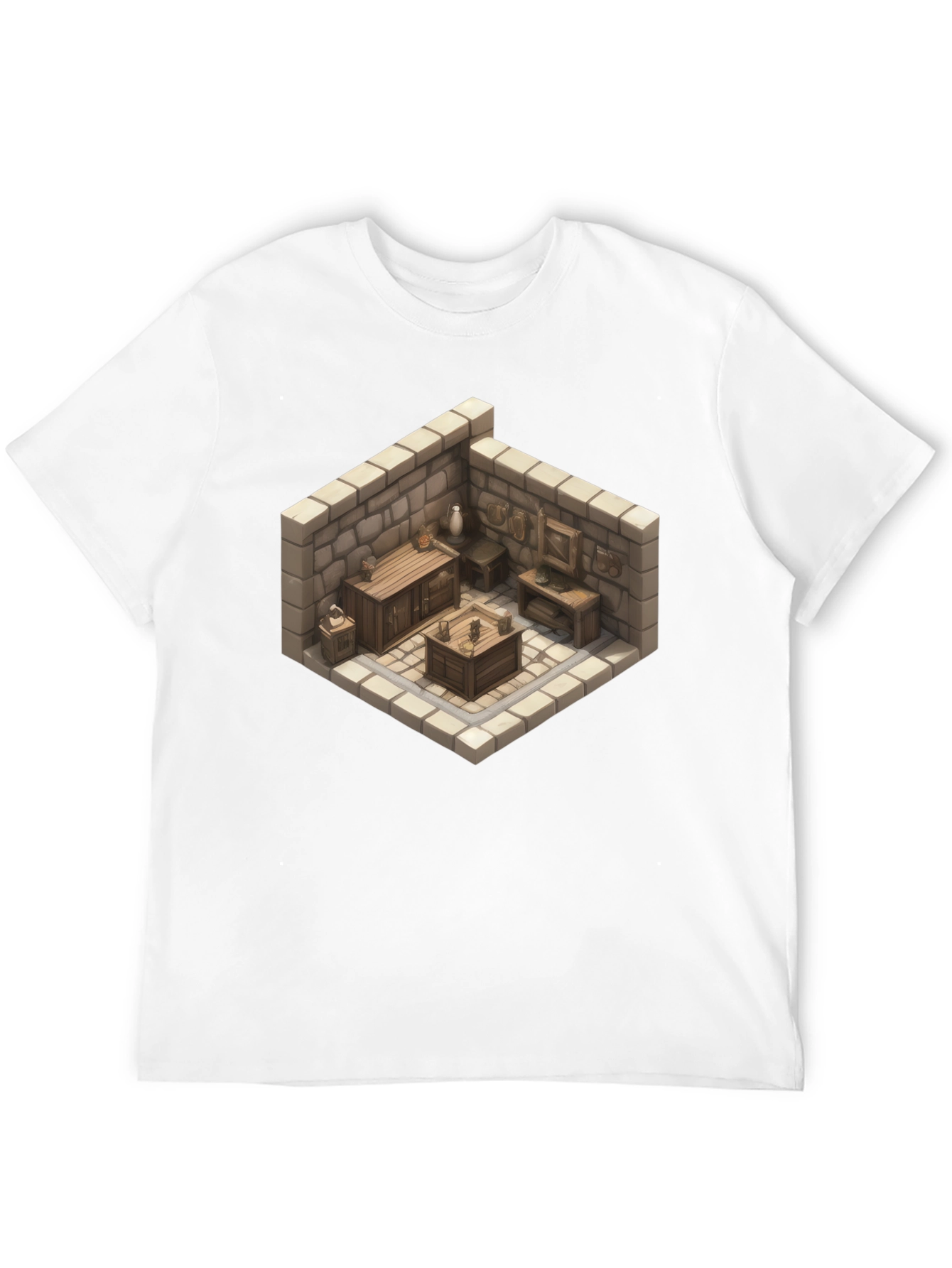Isometric Dungeon Room Graphic Tee - Gamer Style