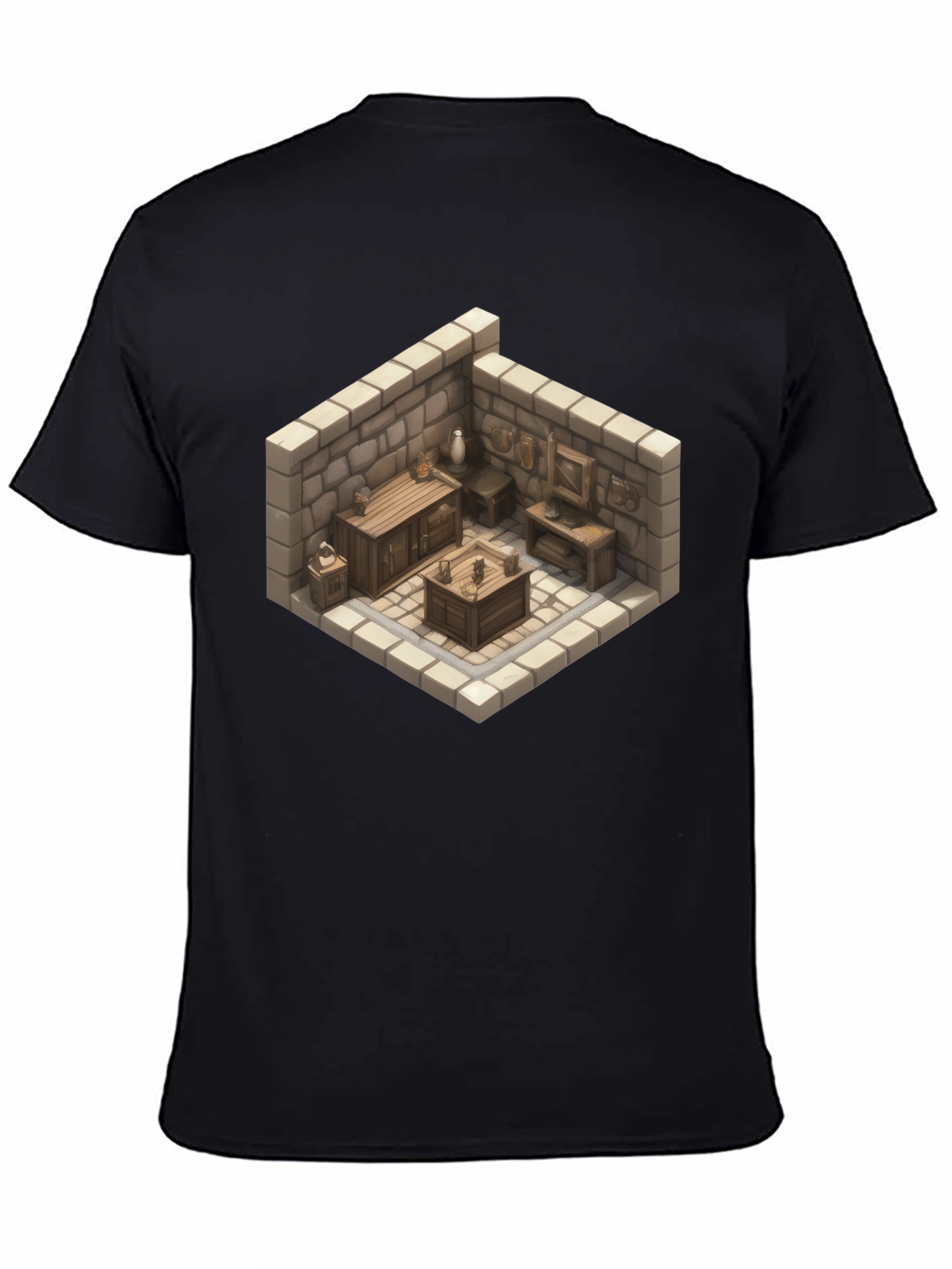 Isometric Dungeon Room Graphic Tee - Gamer Style