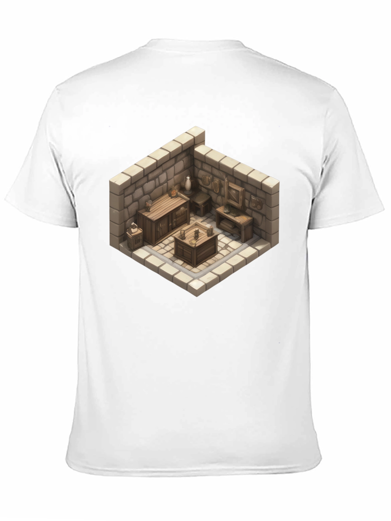 Isometric Dungeon Room Graphic Tee - Gamer Style