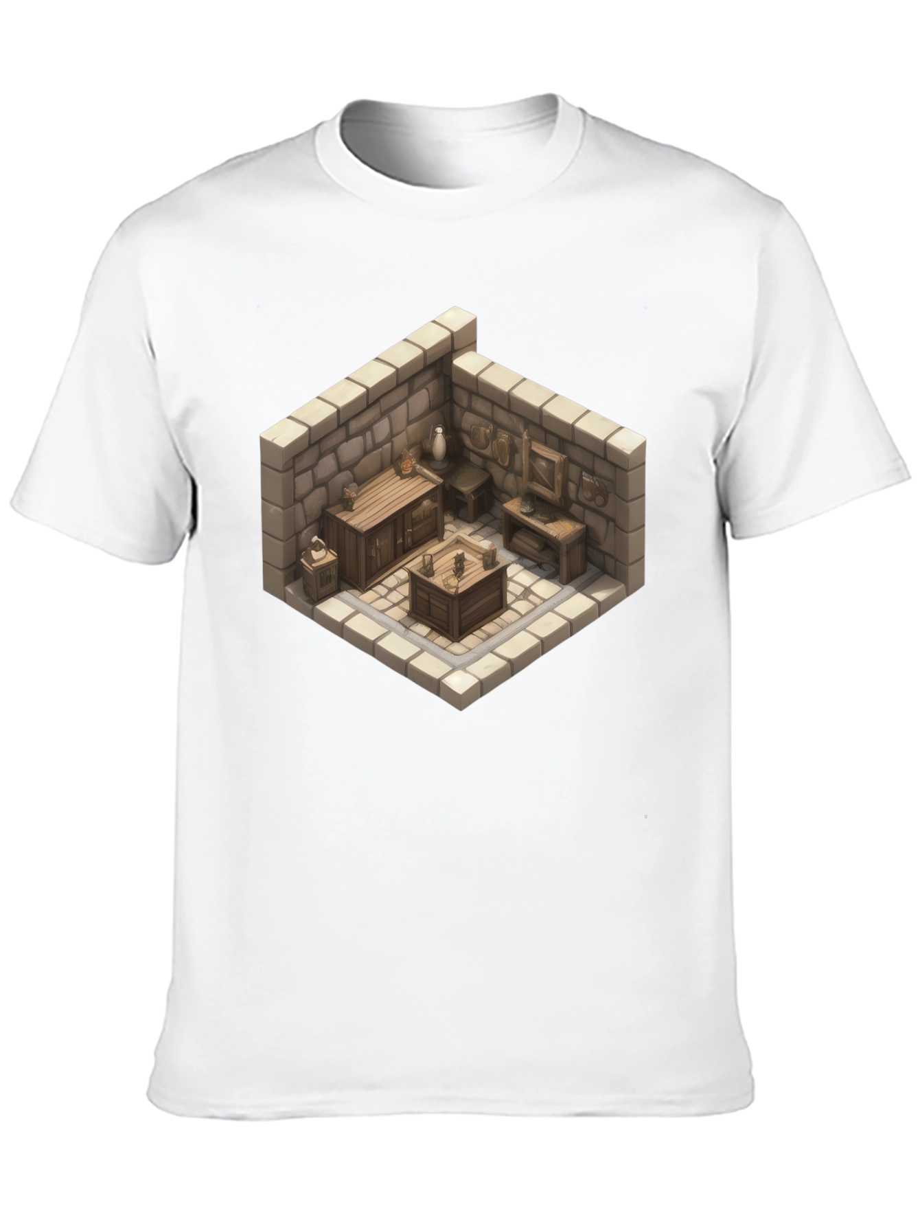 Isometric Dungeon Room Graphic Tee - Gamer Style