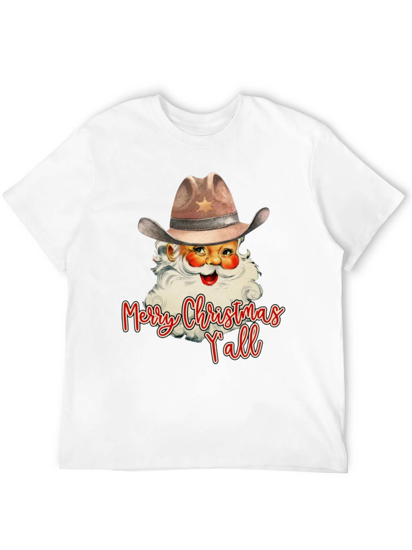 Western Santa Merry Christmas Yall T-Shirt