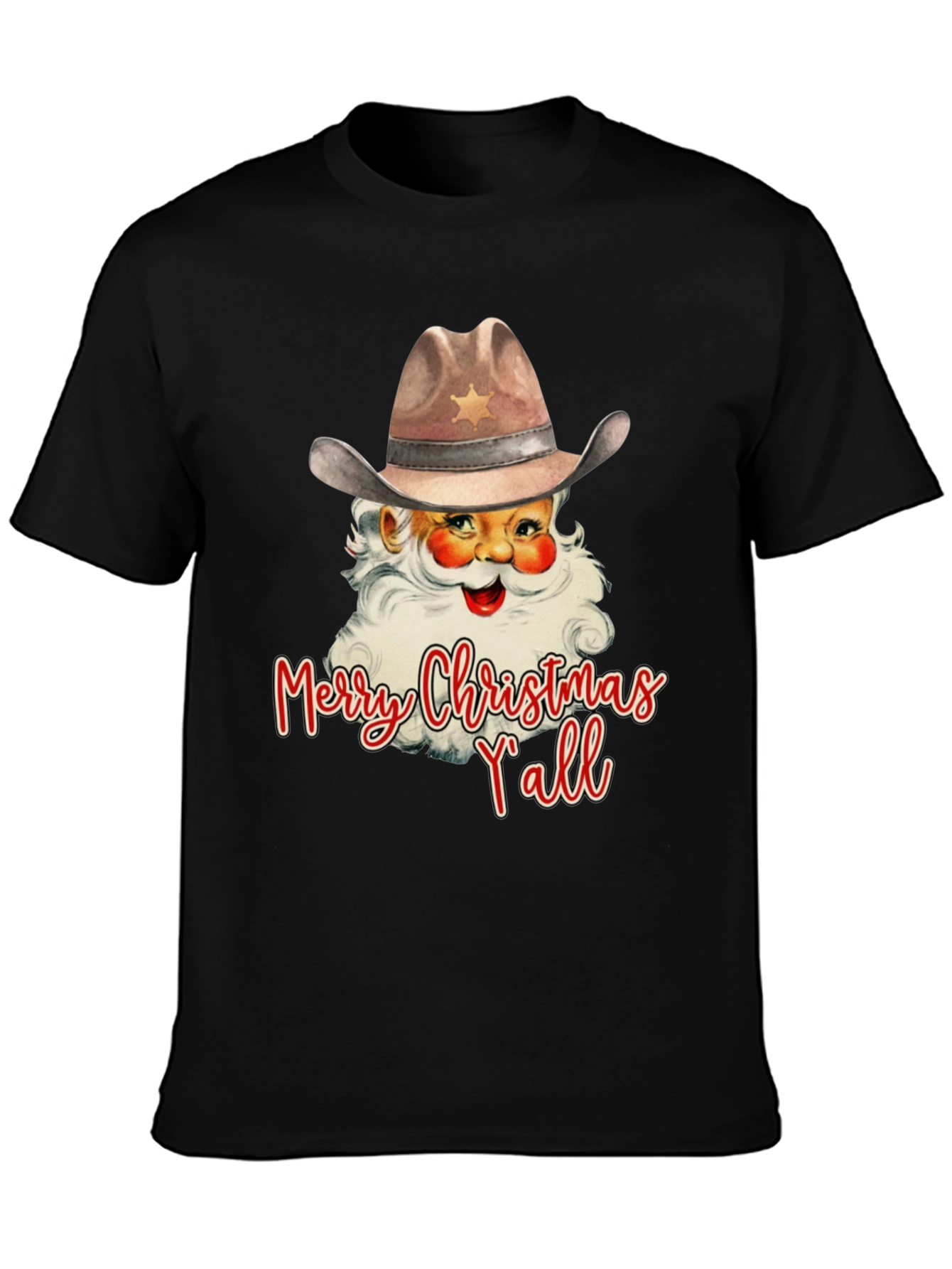 Western Santa Merry Christmas Yall T-Shirt