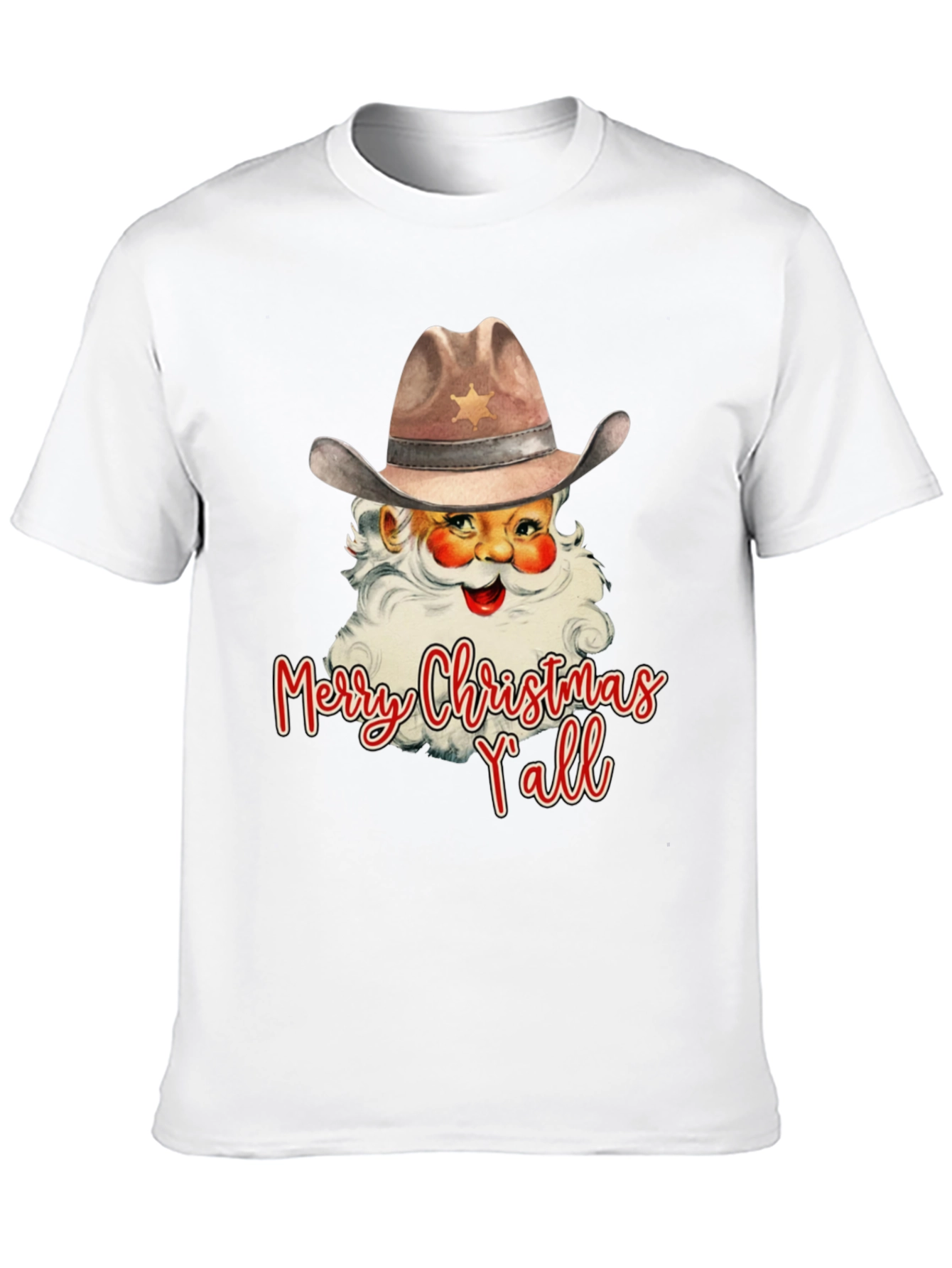 Western Santa Merry Christmas Yall T-Shirt
