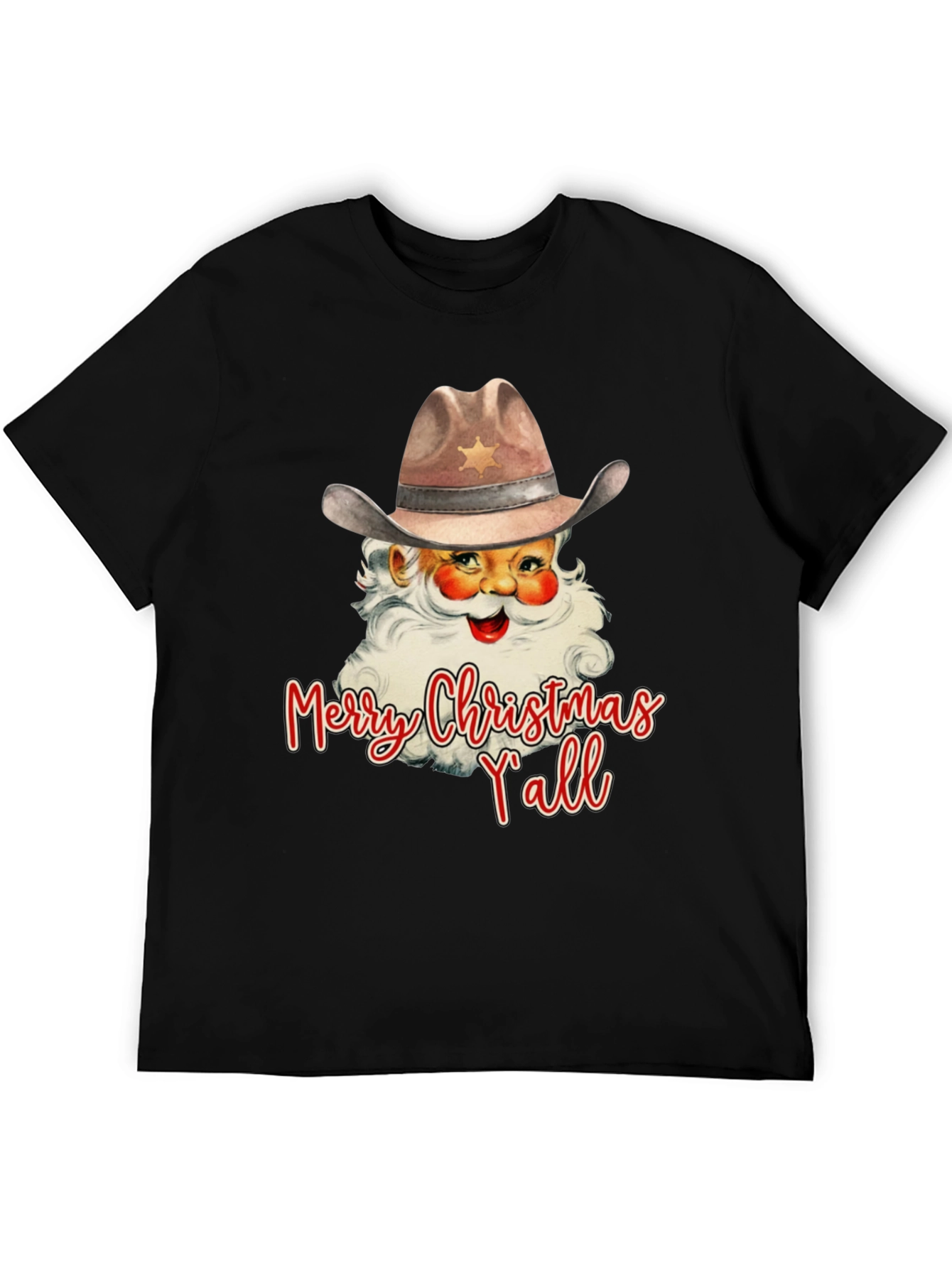 Western Santa Merry Christmas Yall T-Shirt