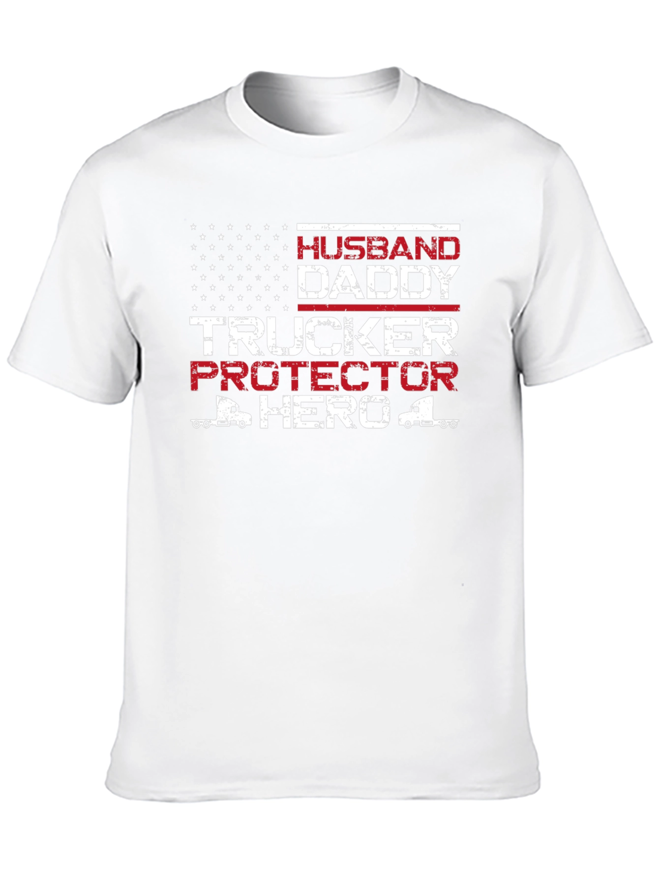 Husband Daddy Trucker Hero Graphic T-Shirt