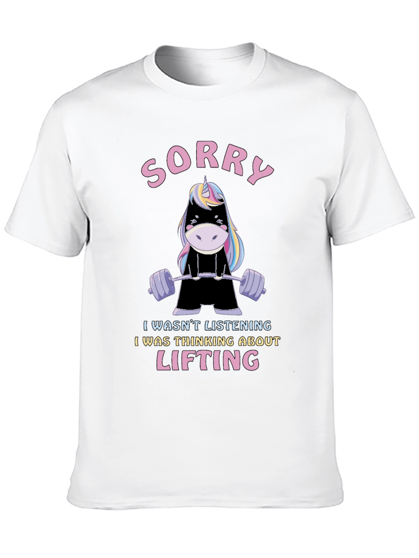 Sorry Lifting Unicorn Graphic T-Shirt