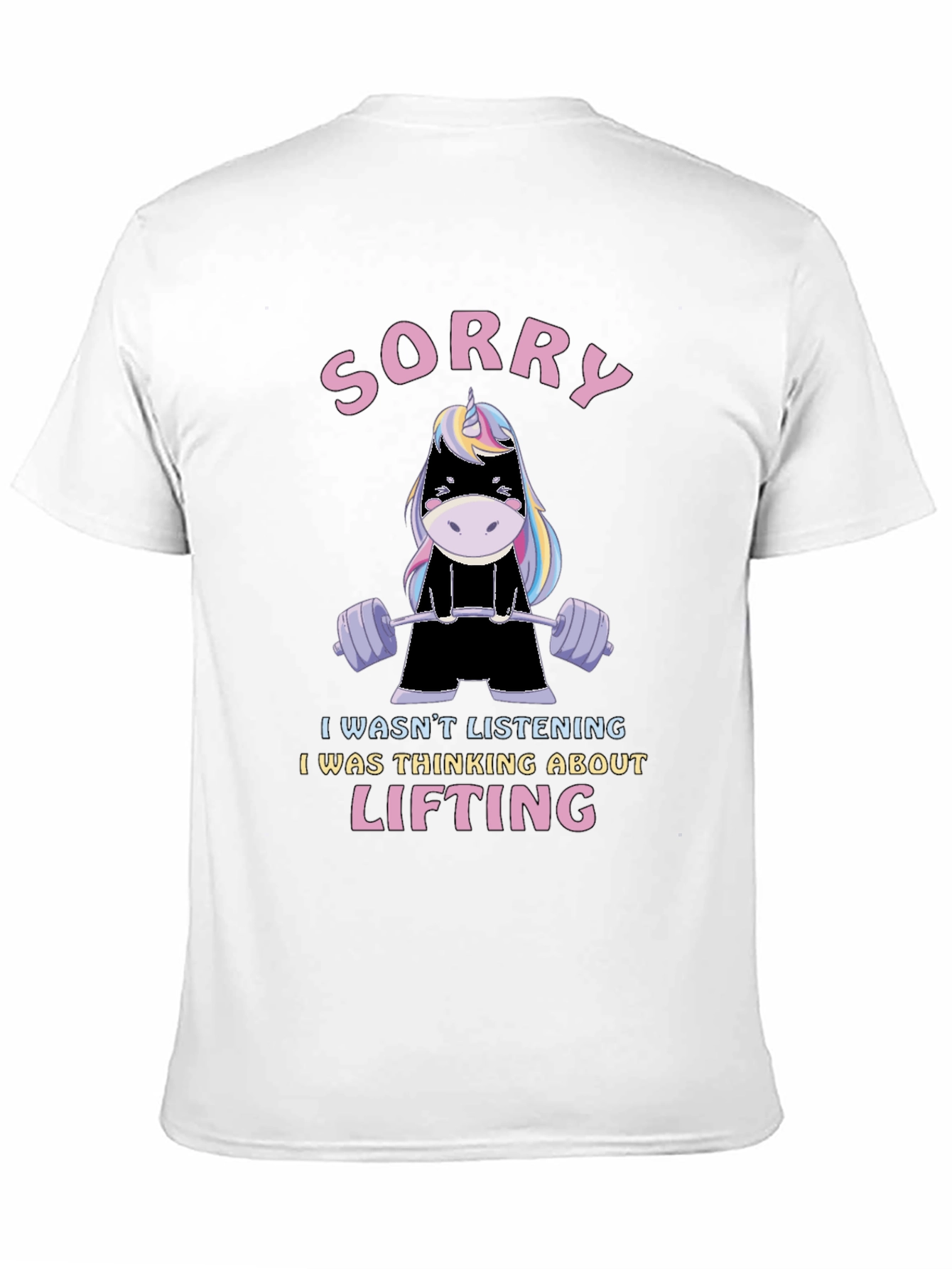 Sorry Lifting Unicorn Graphic T-Shirt