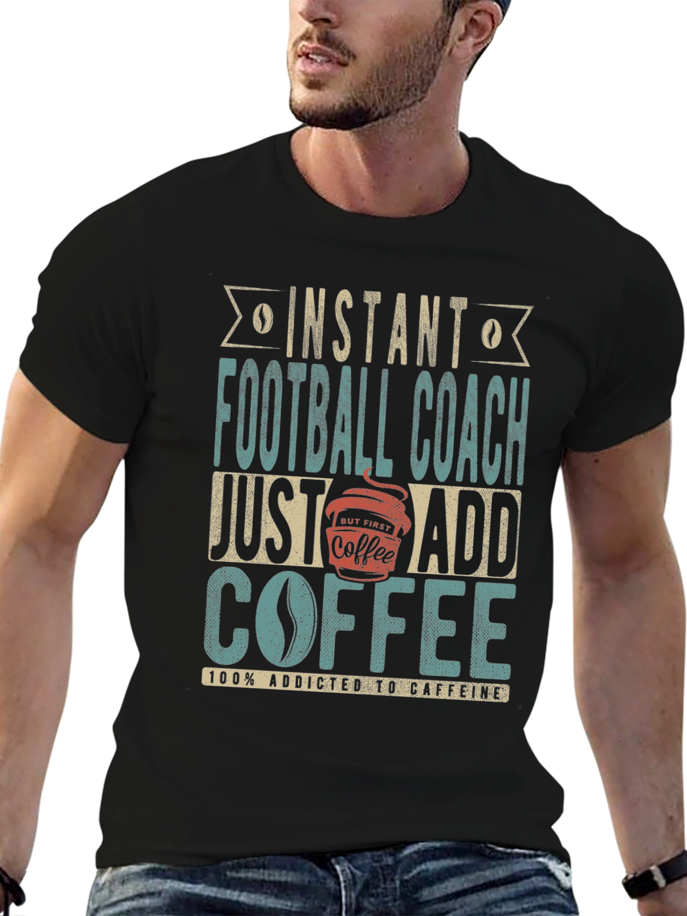 Instant Football Coach T-Shirt - Just Add Coffee!
