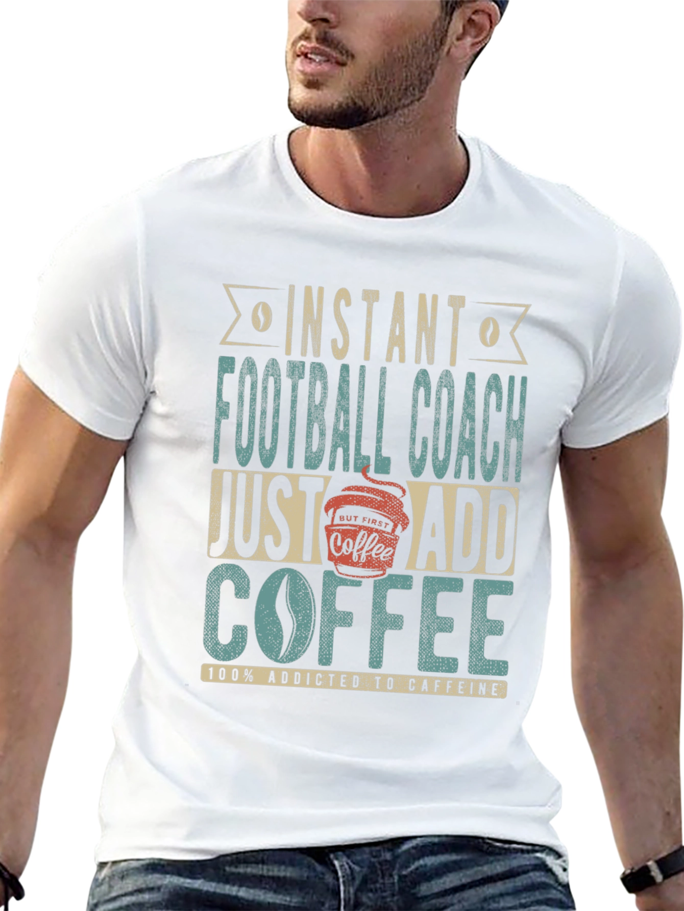 Instant Football Coach T-Shirt - Just Add Coffee!