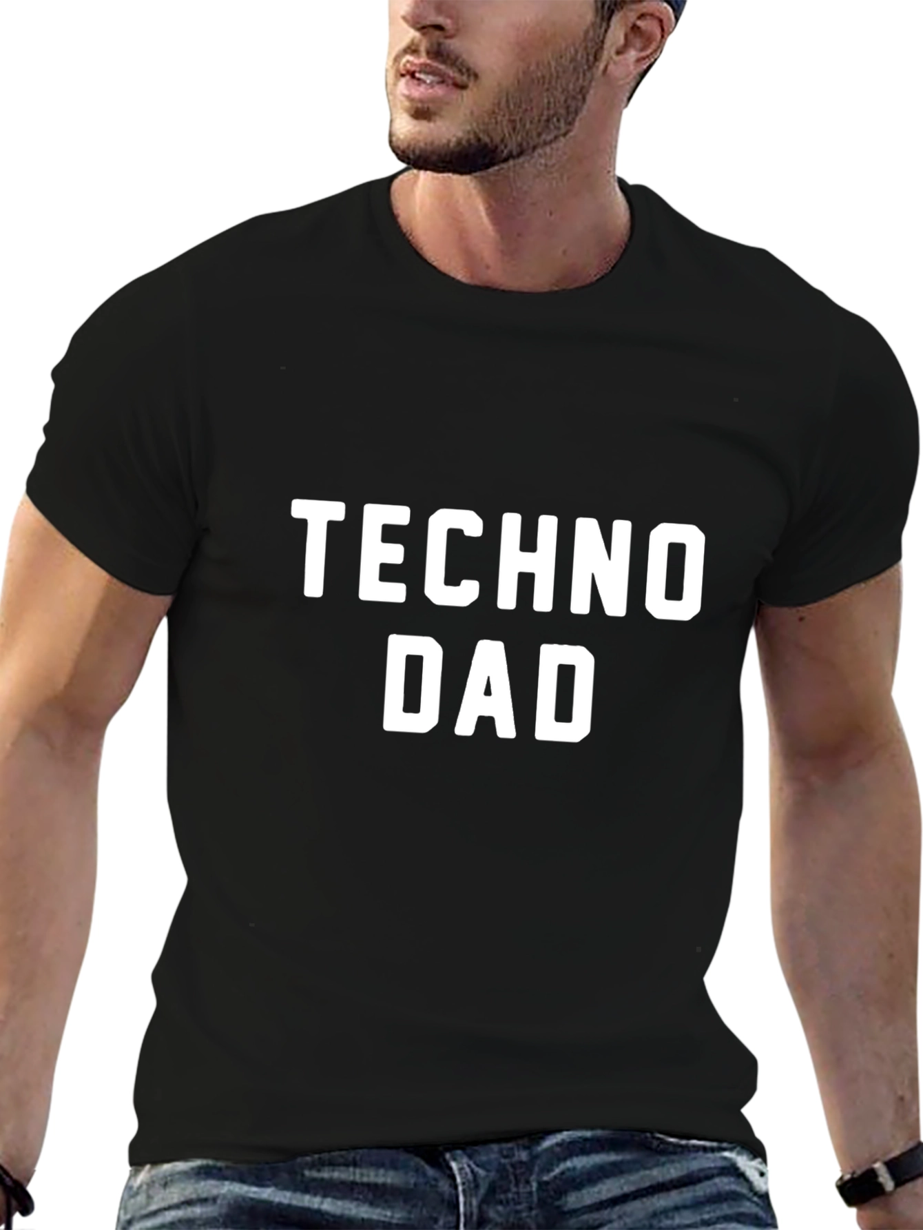 Techno Dad T-Shirt - Black Cotton Tee