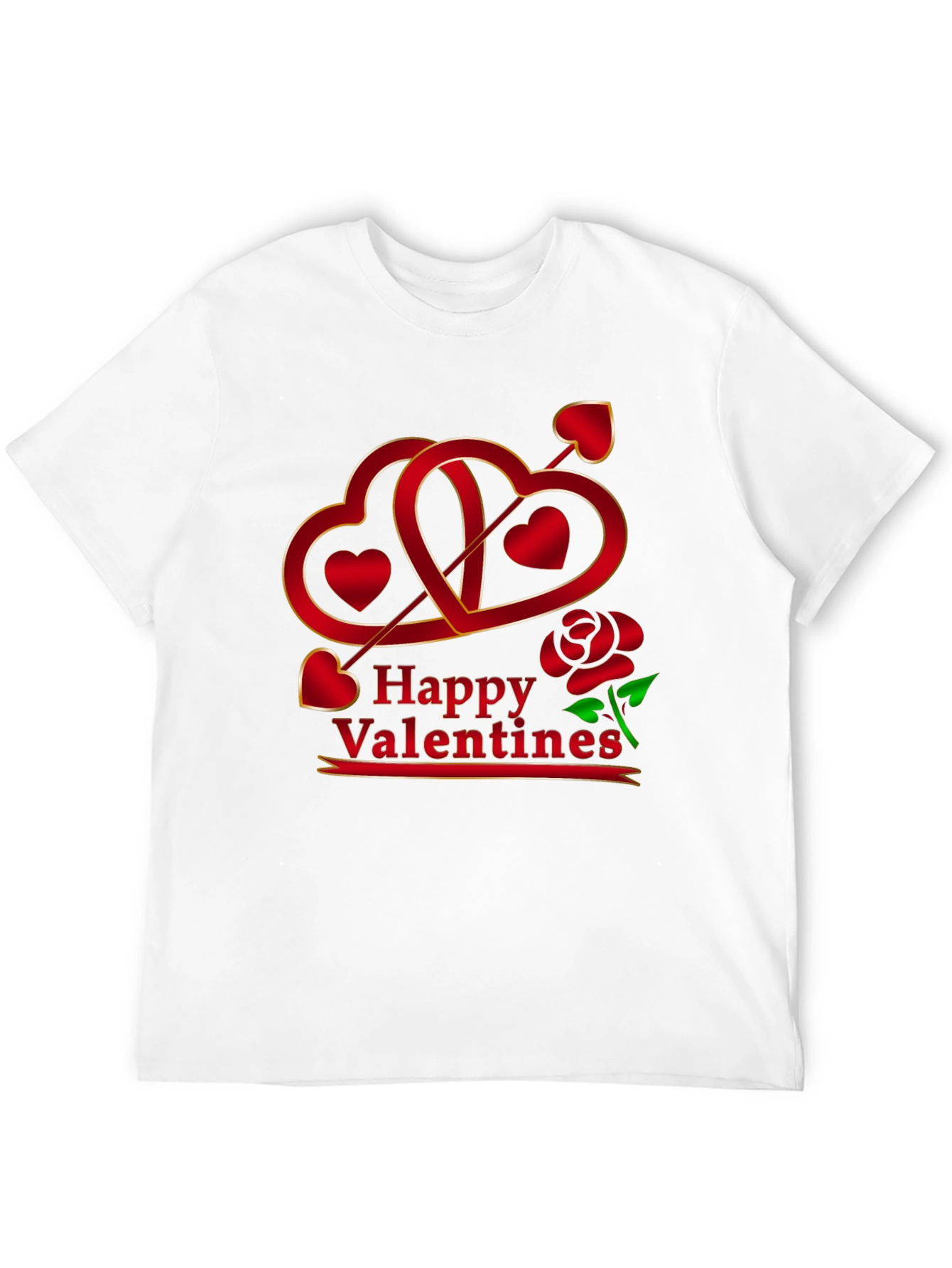 Happy Valentines Graphic Tee - Heart Arrow Rose