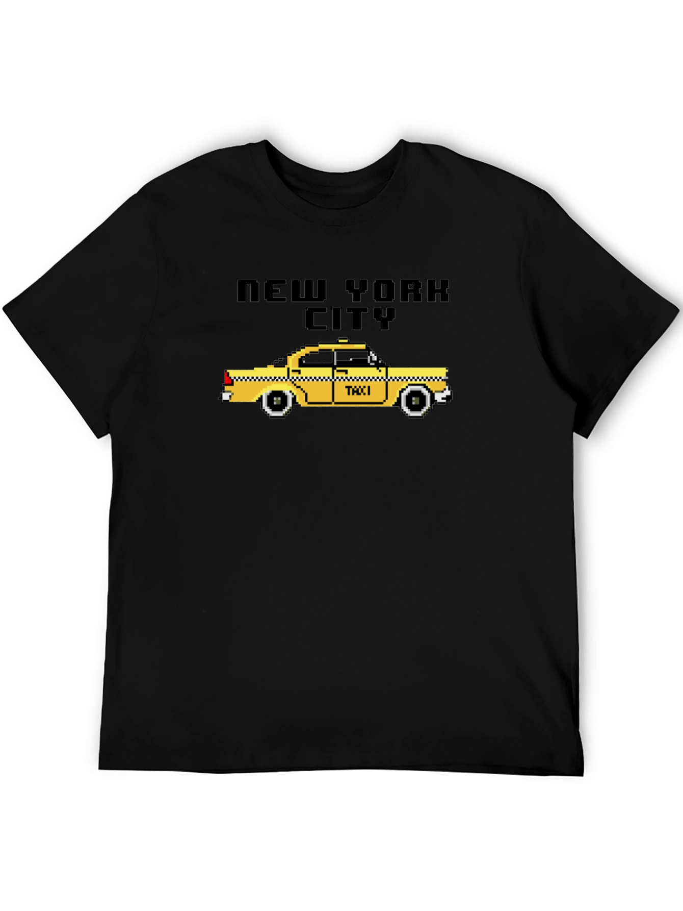 NYC Taxi Pixel Art T-Shirt - Retro City Style