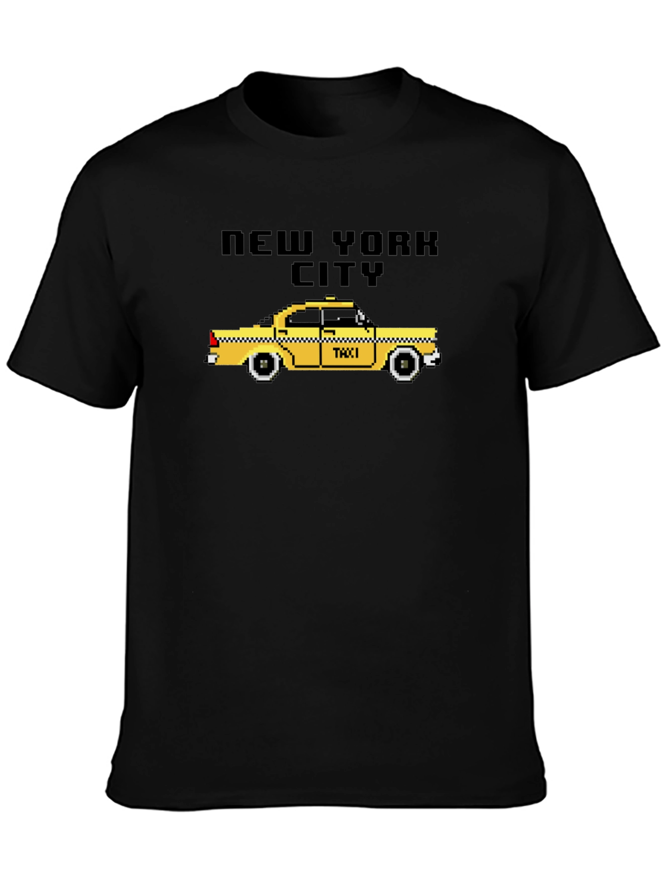 NYC Taxi Pixel Art T-Shirt - Retro City Style