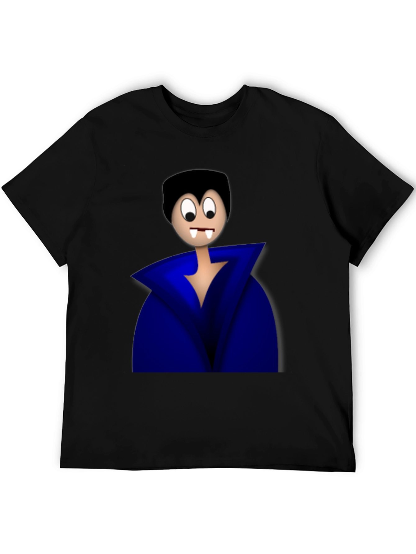 Cartoon Vampire Graphic Tee - Black