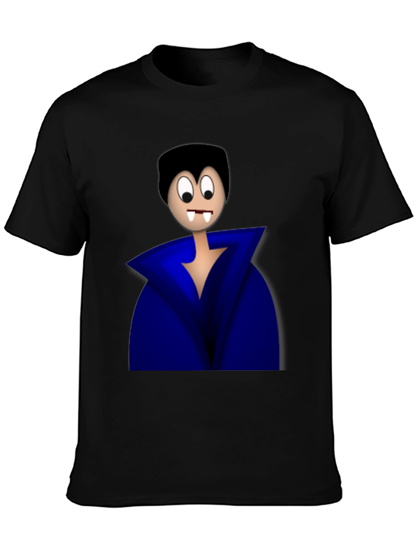 Cartoon Vampire Graphic Tee - Black