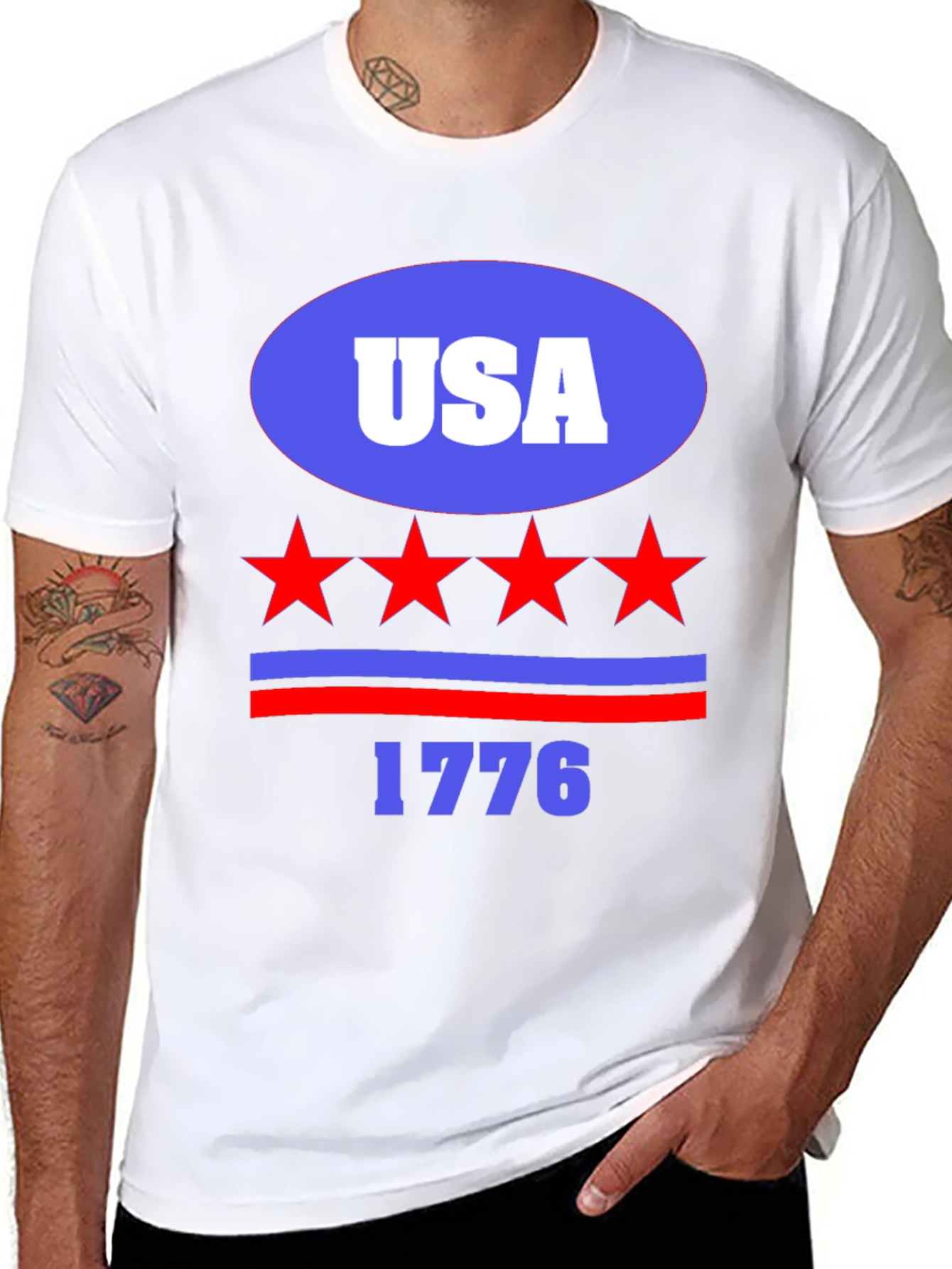 USA 1776 Patriotic T-Shirt - Stars and Stripes