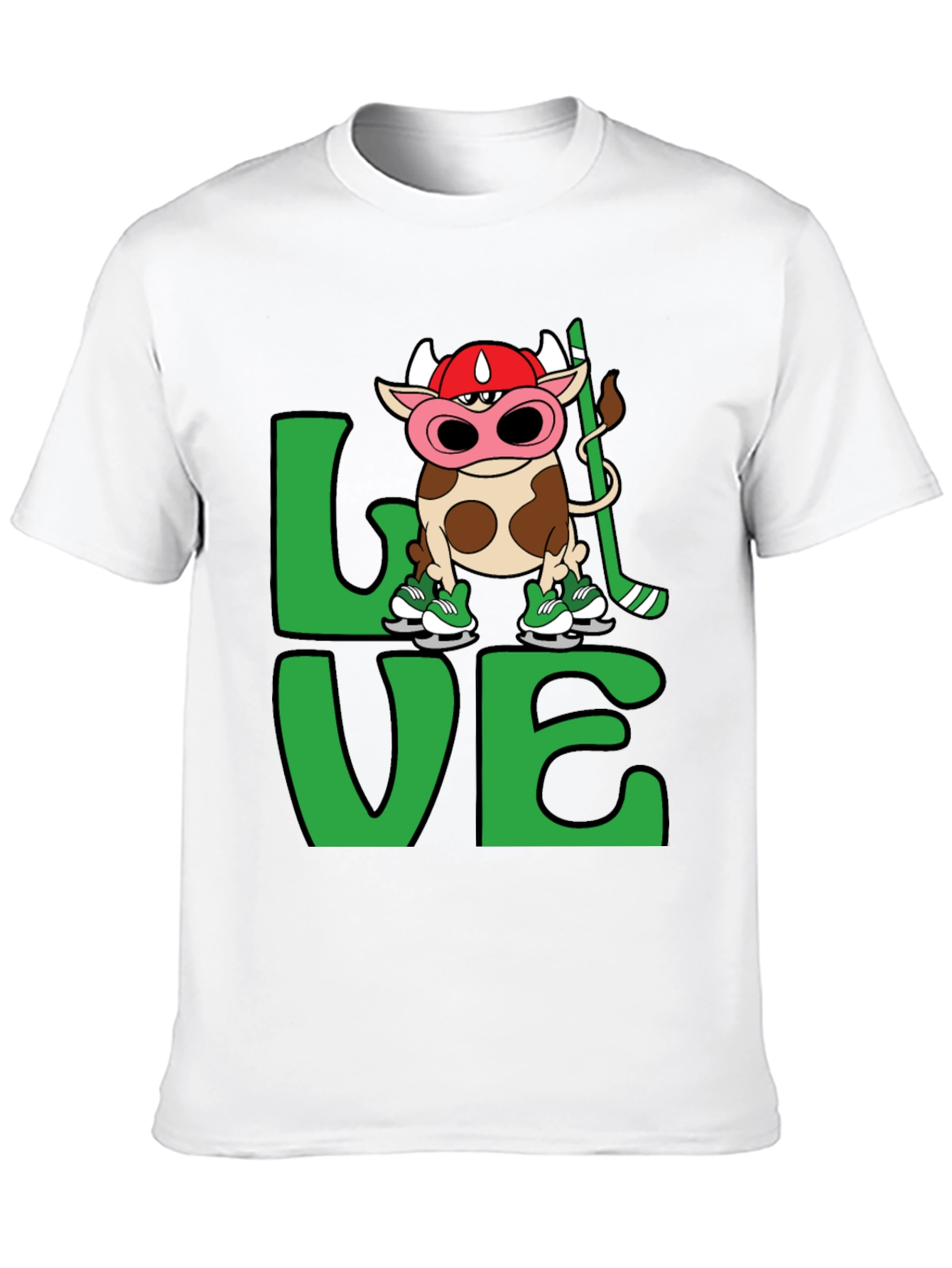 Cow Hockey T-Shirt - Love Hockey Design