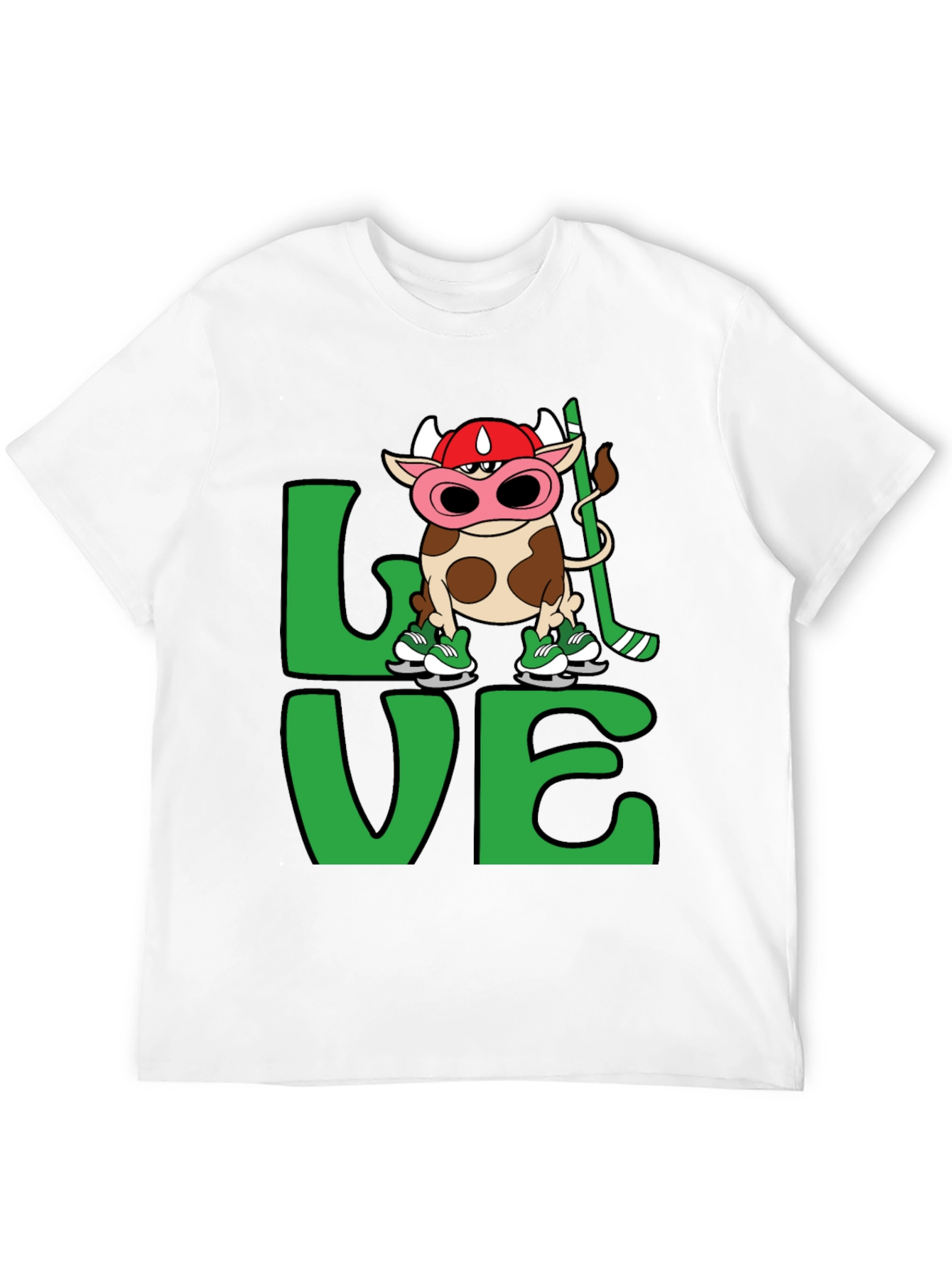 Cow Hockey T-Shirt - Love Hockey Design