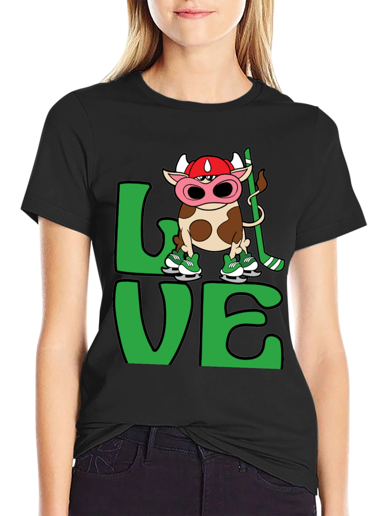 Cow Hockey T-Shirt - Love Hockey Design