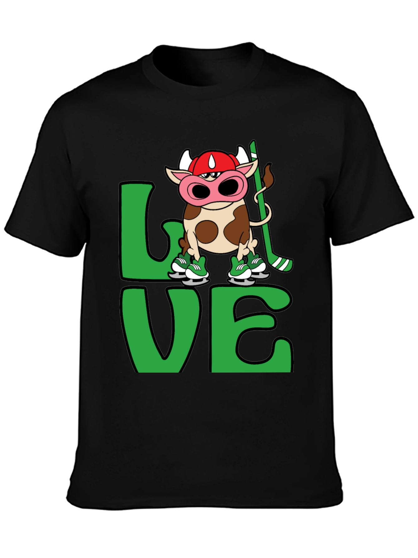 Cow Hockey T-Shirt - Love Hockey Design
