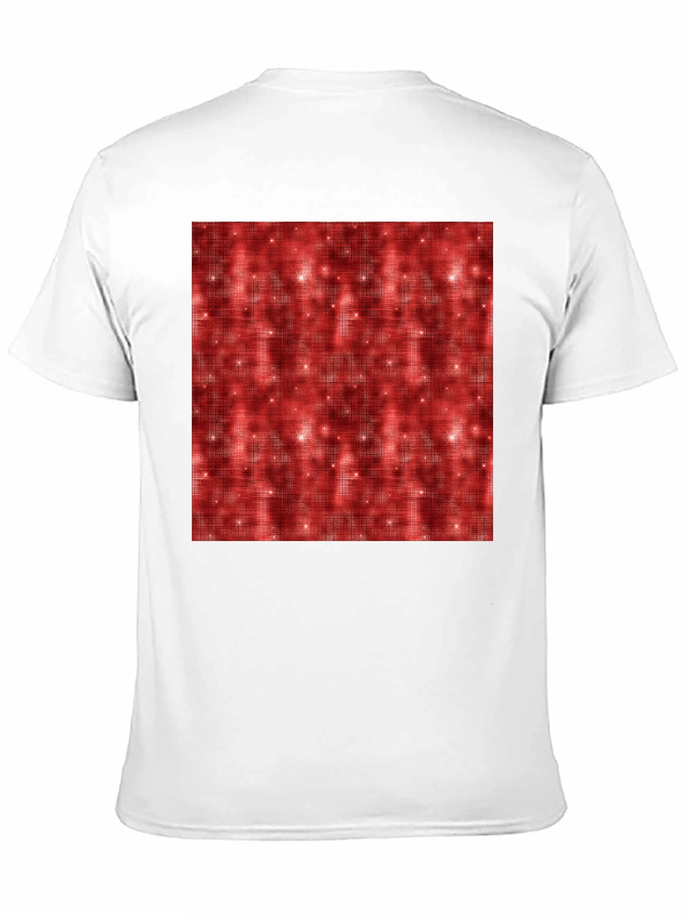 Patterned Red Sparkle Graphic Black T-Shirt