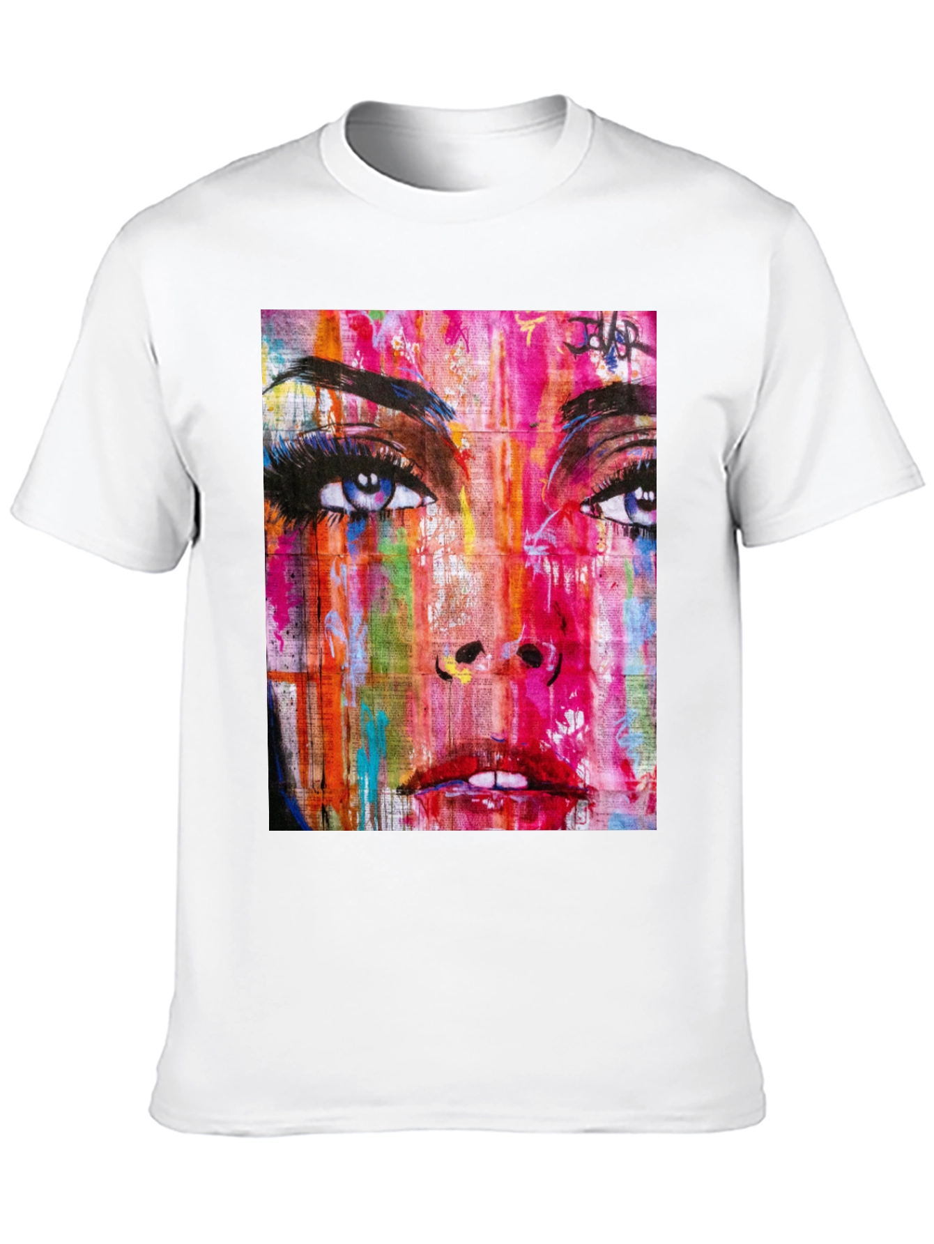 Abstract Woman Graphic Print Black T-Shirt