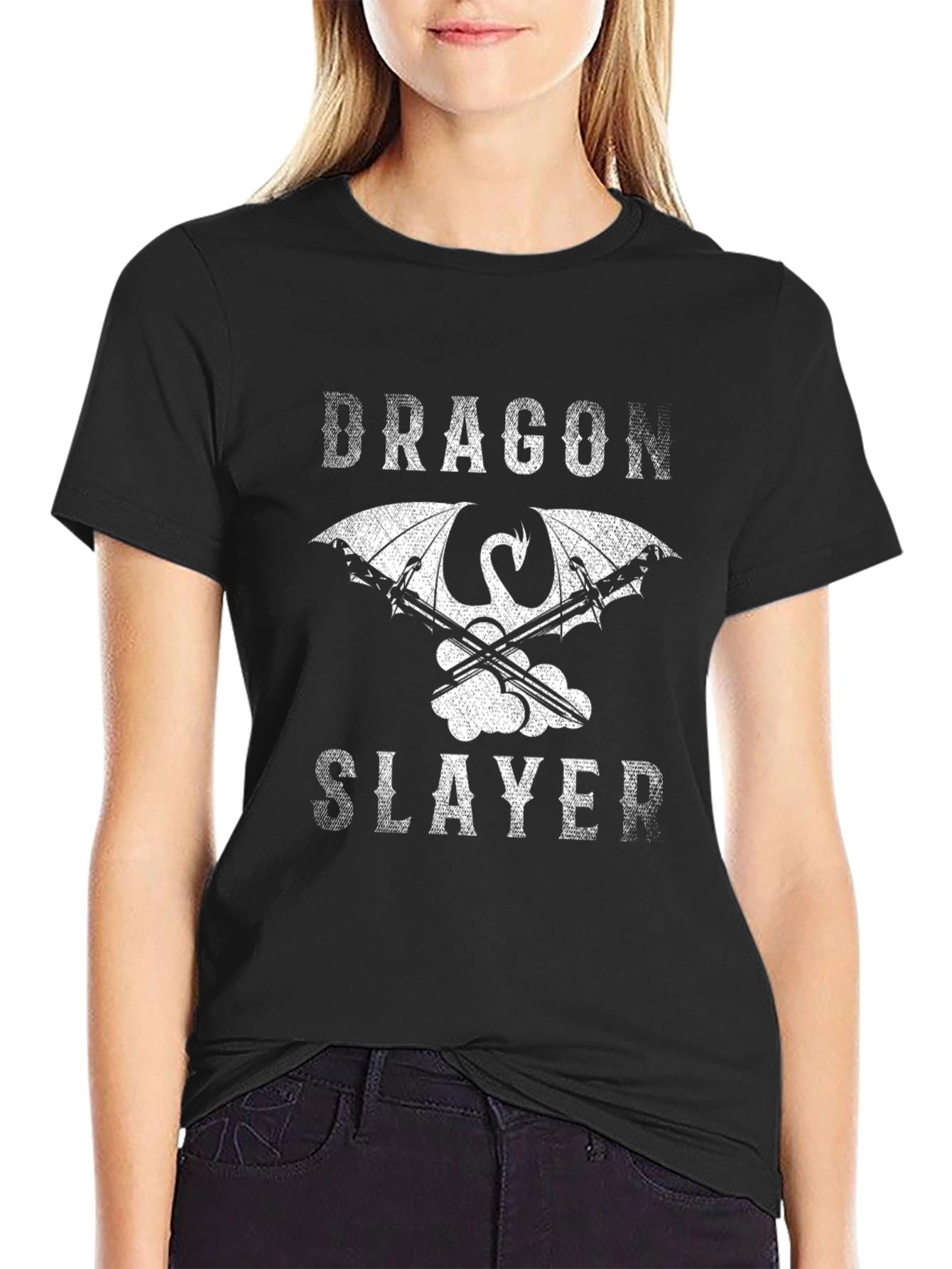 Dragon Slayer Graphic Tee - Fantasy Design T-Shirt