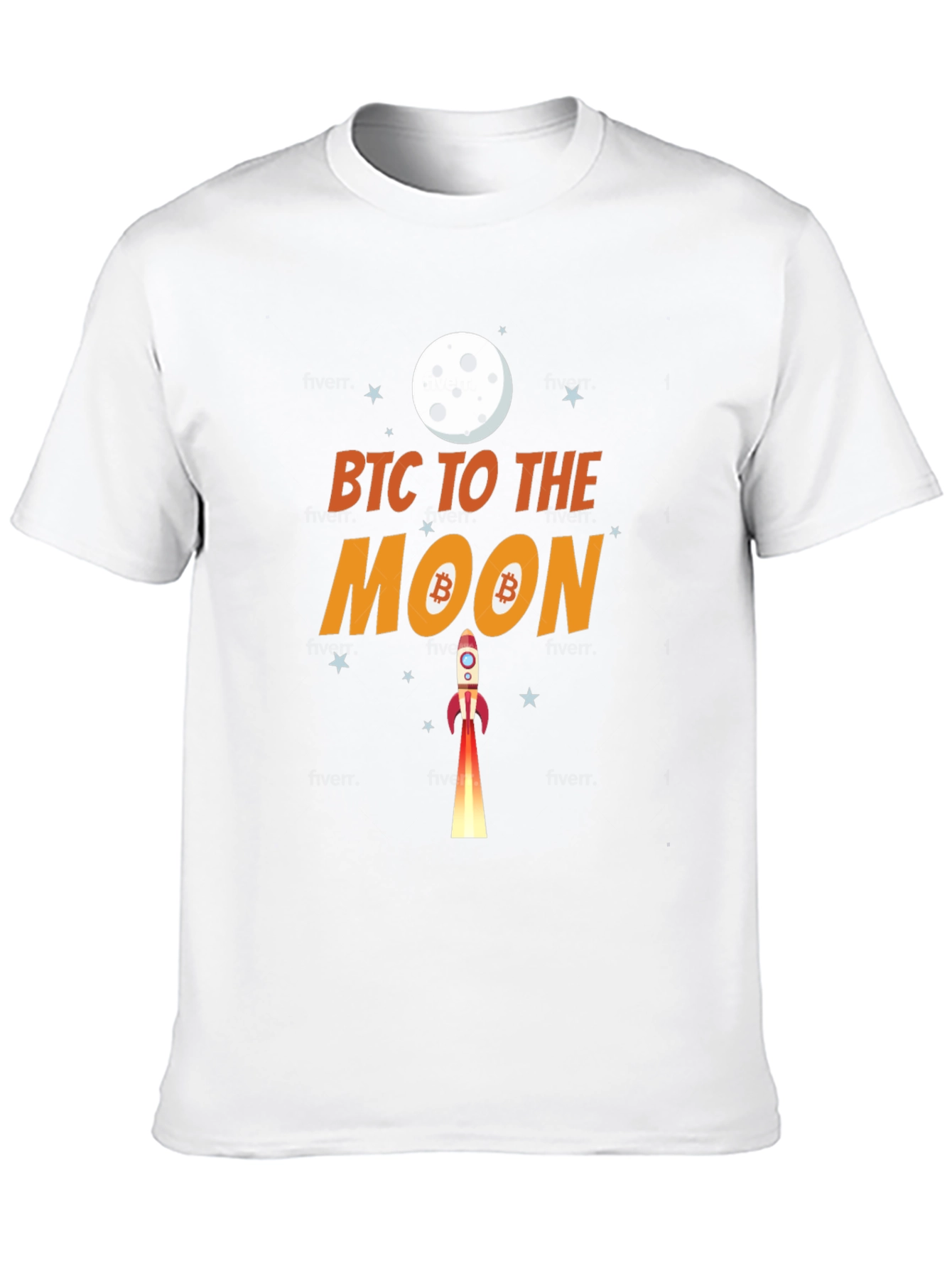 Bitcoin To The Moon Black Graphic T-Shirt