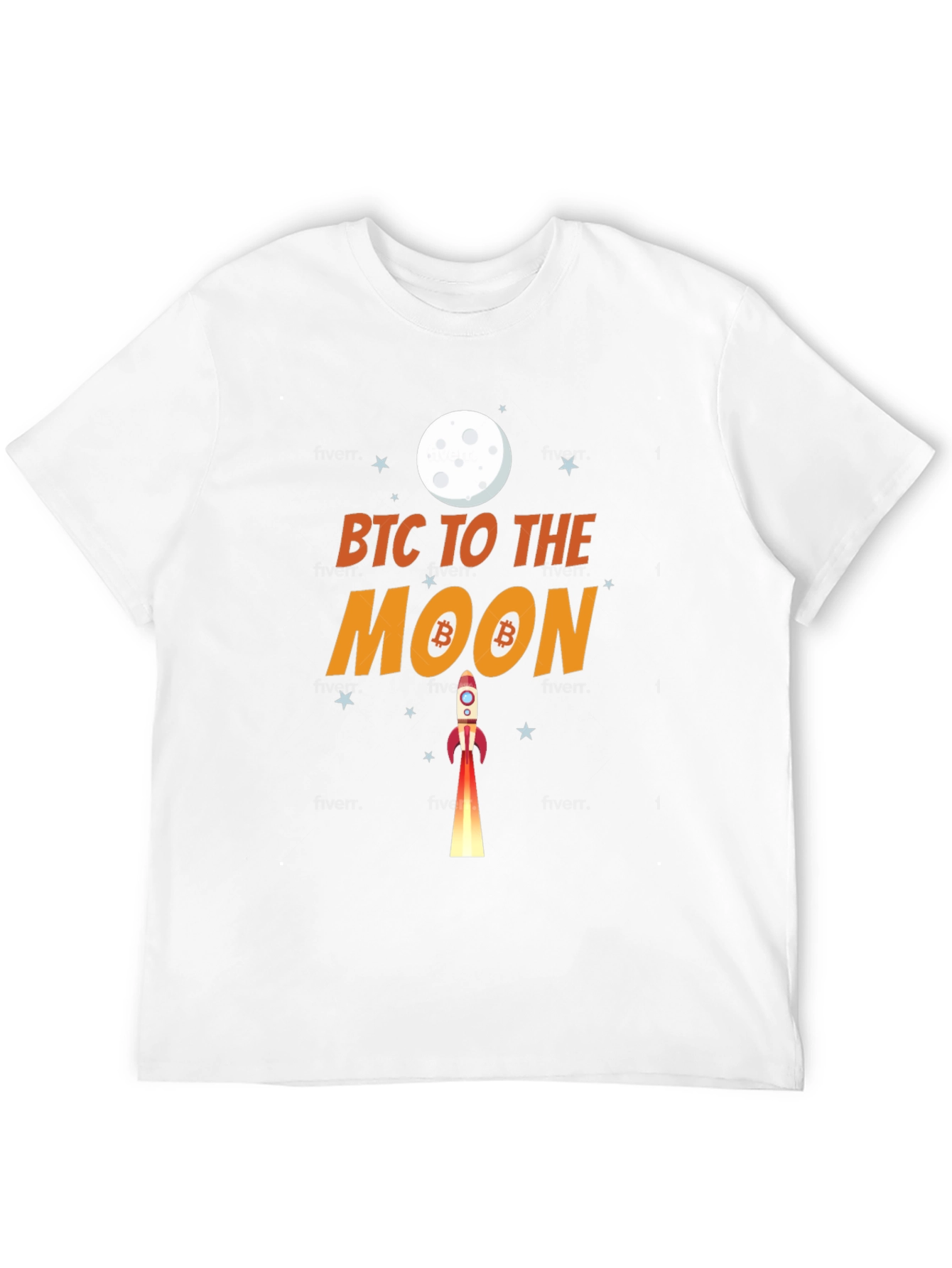 Bitcoin To The Moon Black Graphic T-Shirt