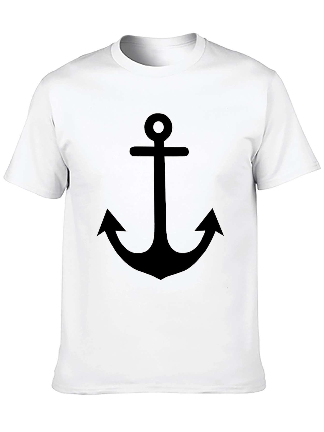 Mens Black Anchor Graphic Tee - Nautical Style