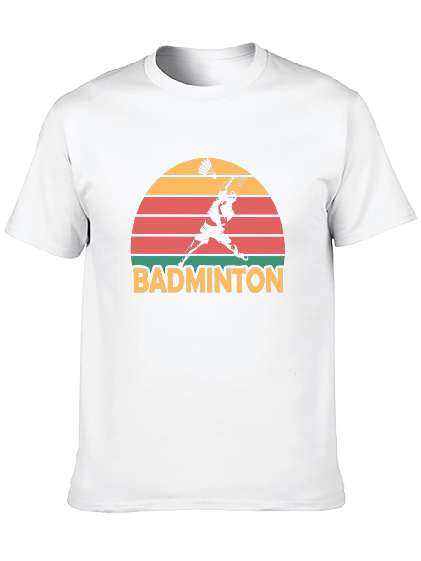 Retro Badminton Sunset Graphic T-Shirt