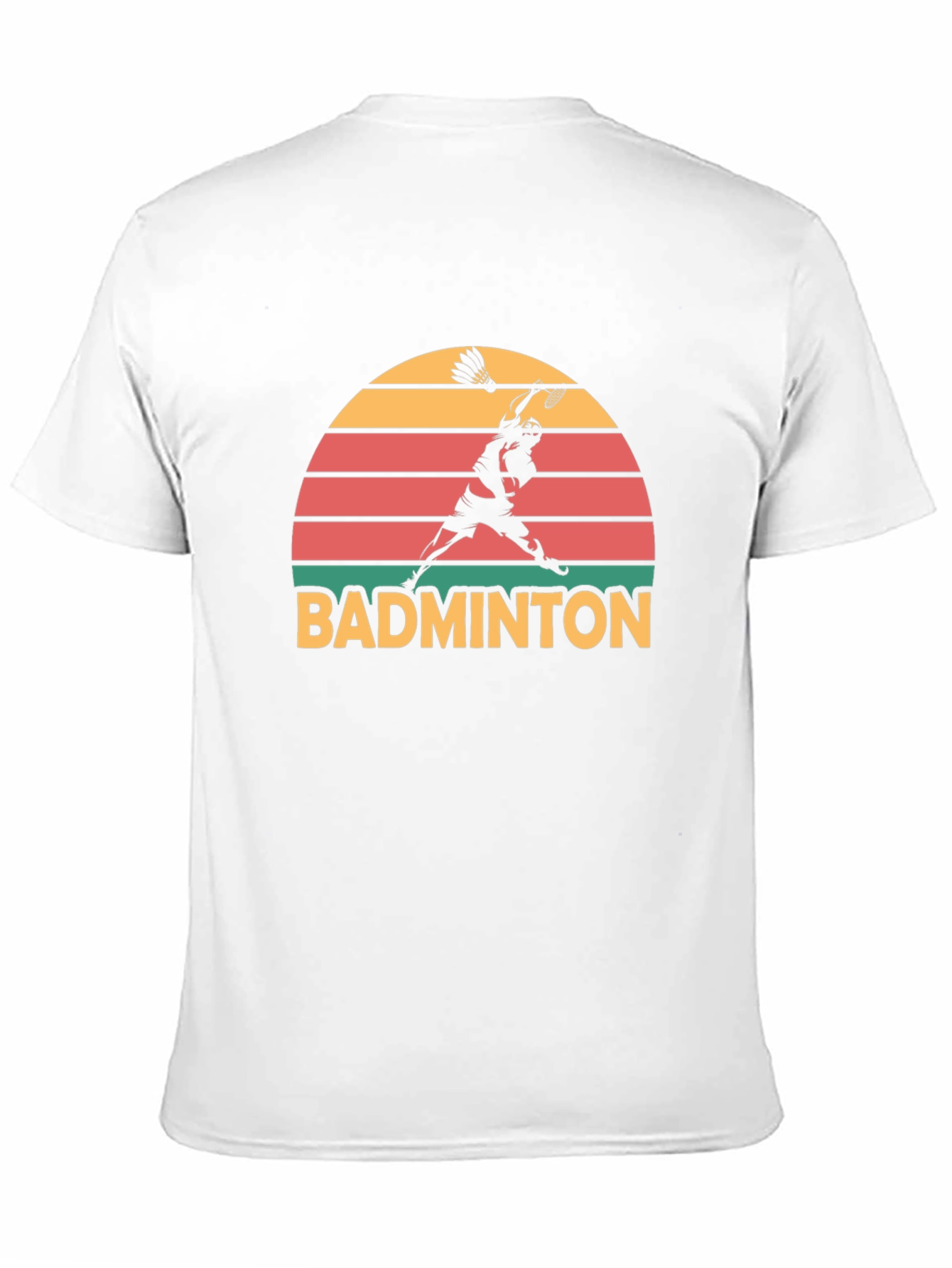 Retro Badminton Sunset Graphic T-Shirt