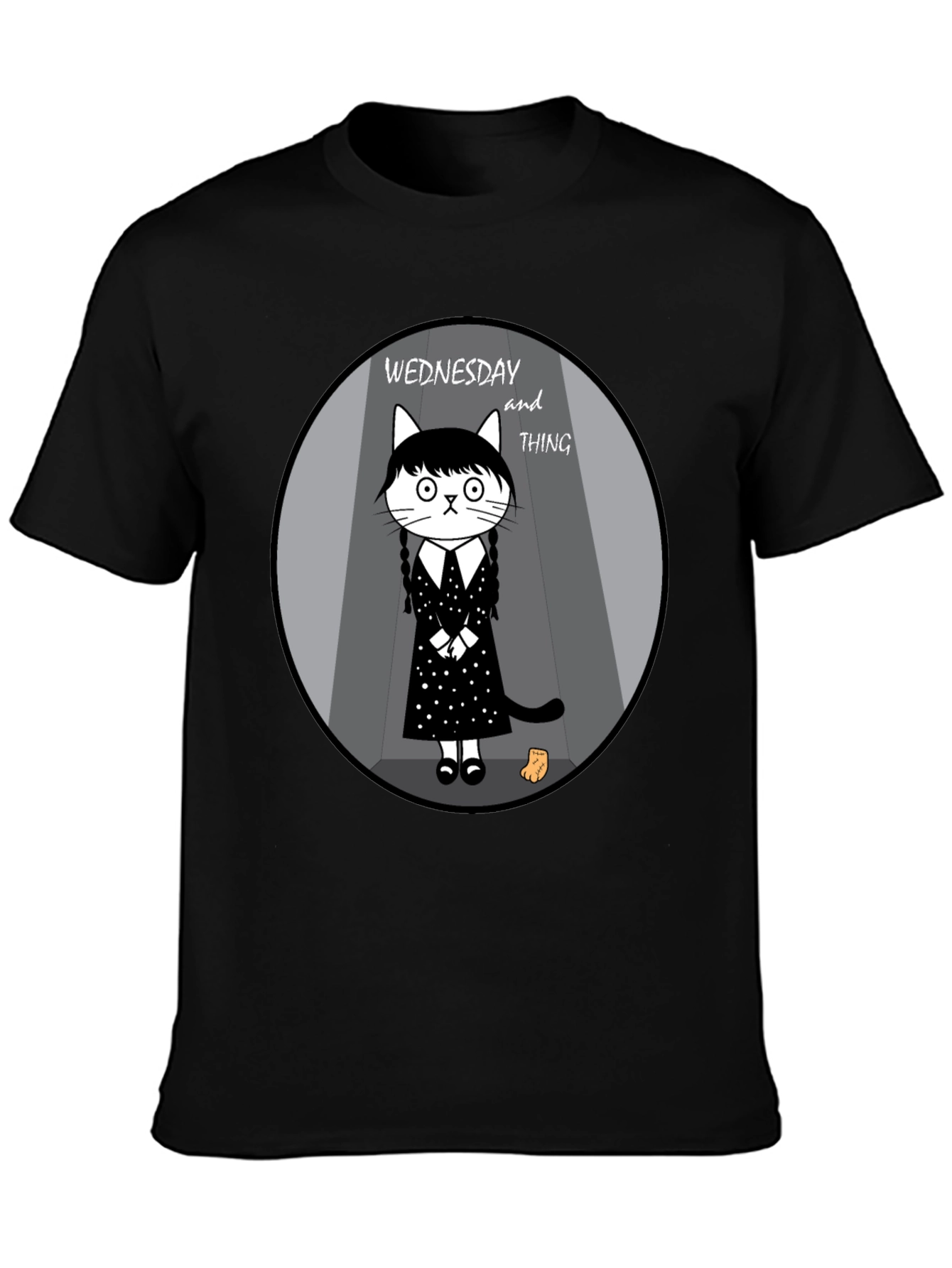 Wednesday and Thing Cat T-Shirt