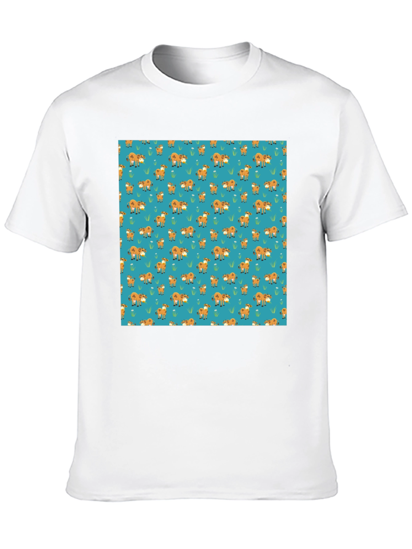Fox Pattern Black Casual T-Shirt