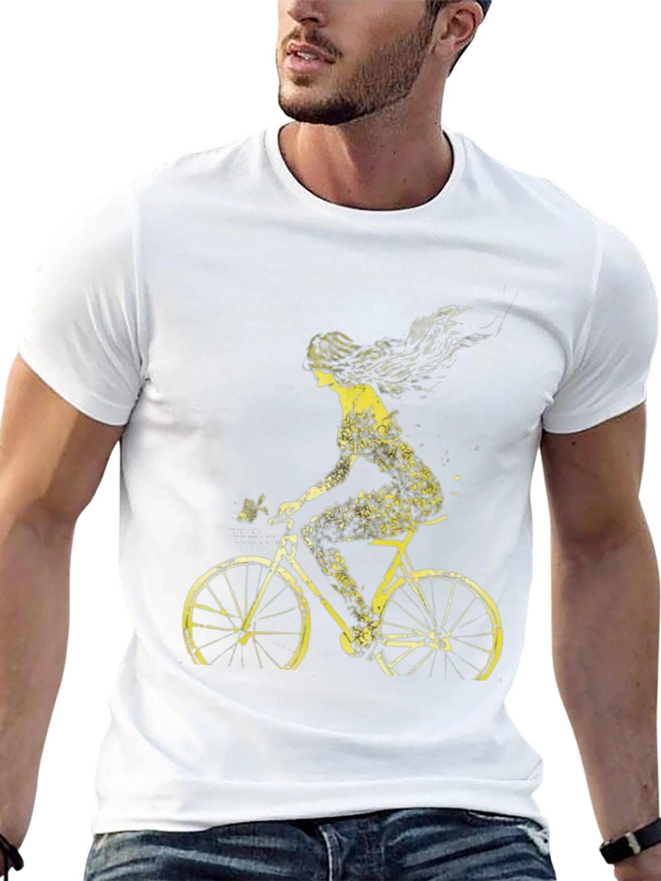 Bicycle Girl Graphic Tee - Stylish Black Cotton T-Shirt