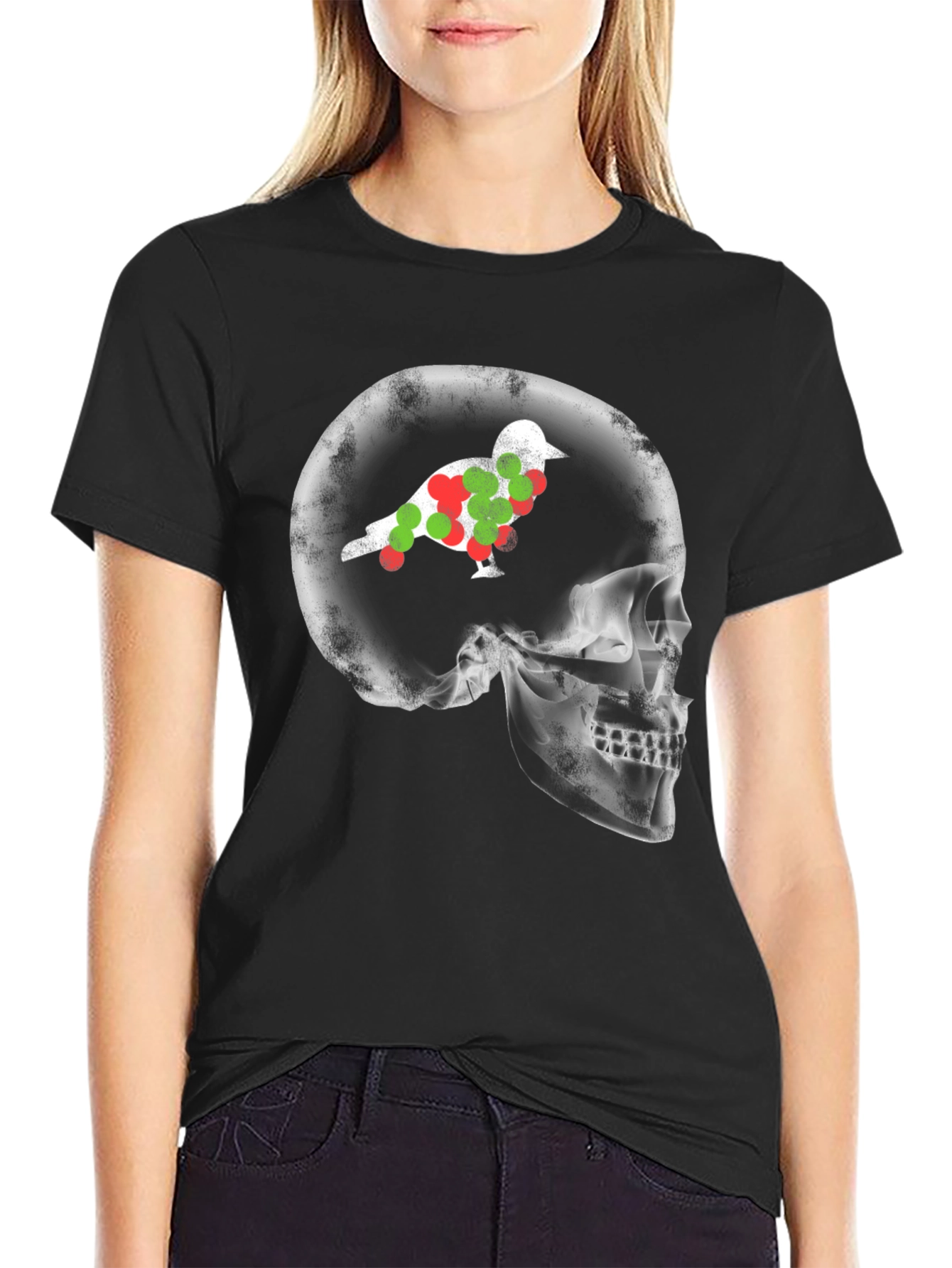 Skull X-Ray Bird T-Shirt