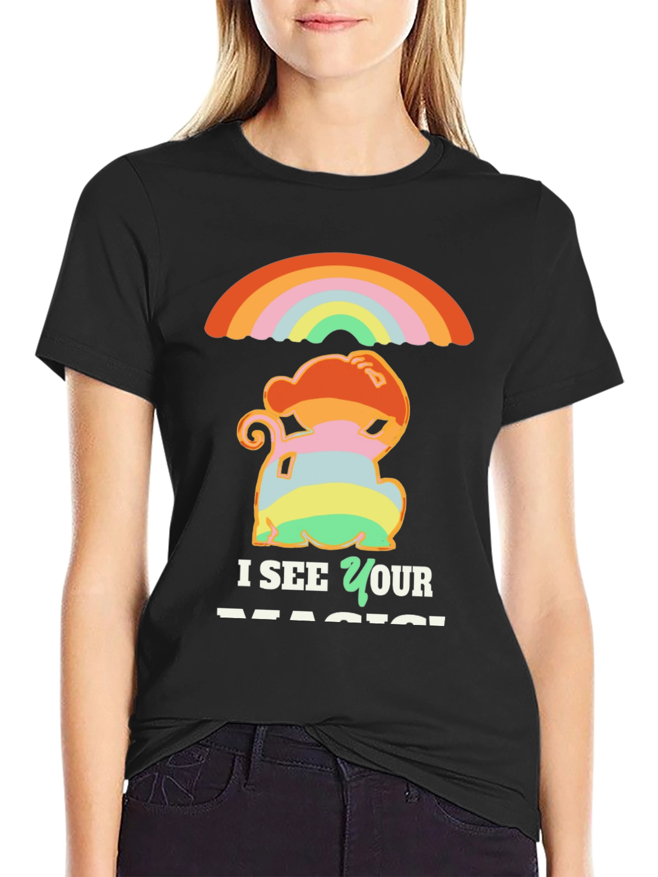 Rainbow Magic Graphic Tee - Unisex Black T-Shirt