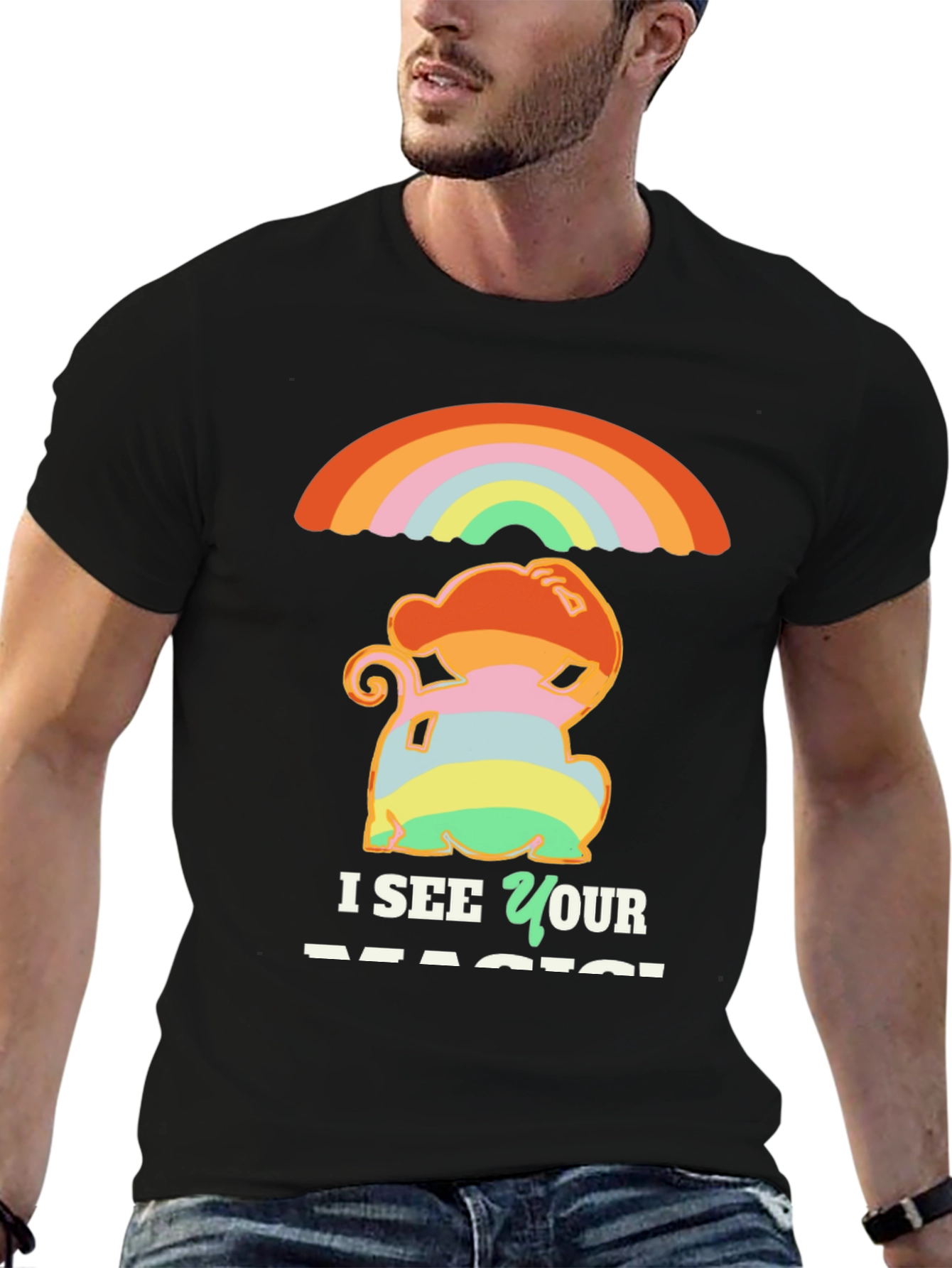 Rainbow Magic Graphic Tee - Unisex Black T-Shirt