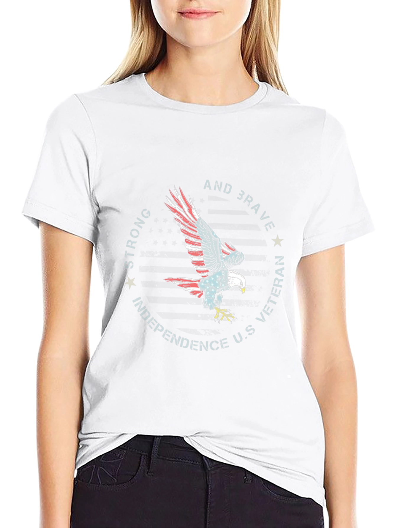 Patriotic Eagle Veteran Graphic T-Shirt