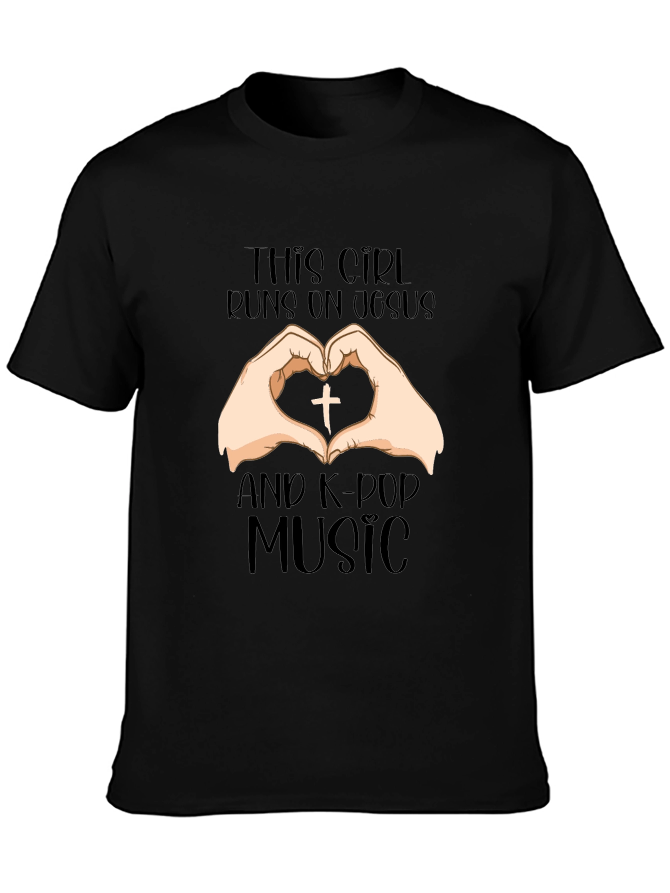Girl Runs on Jesus & K-Pop Music T-Shirt