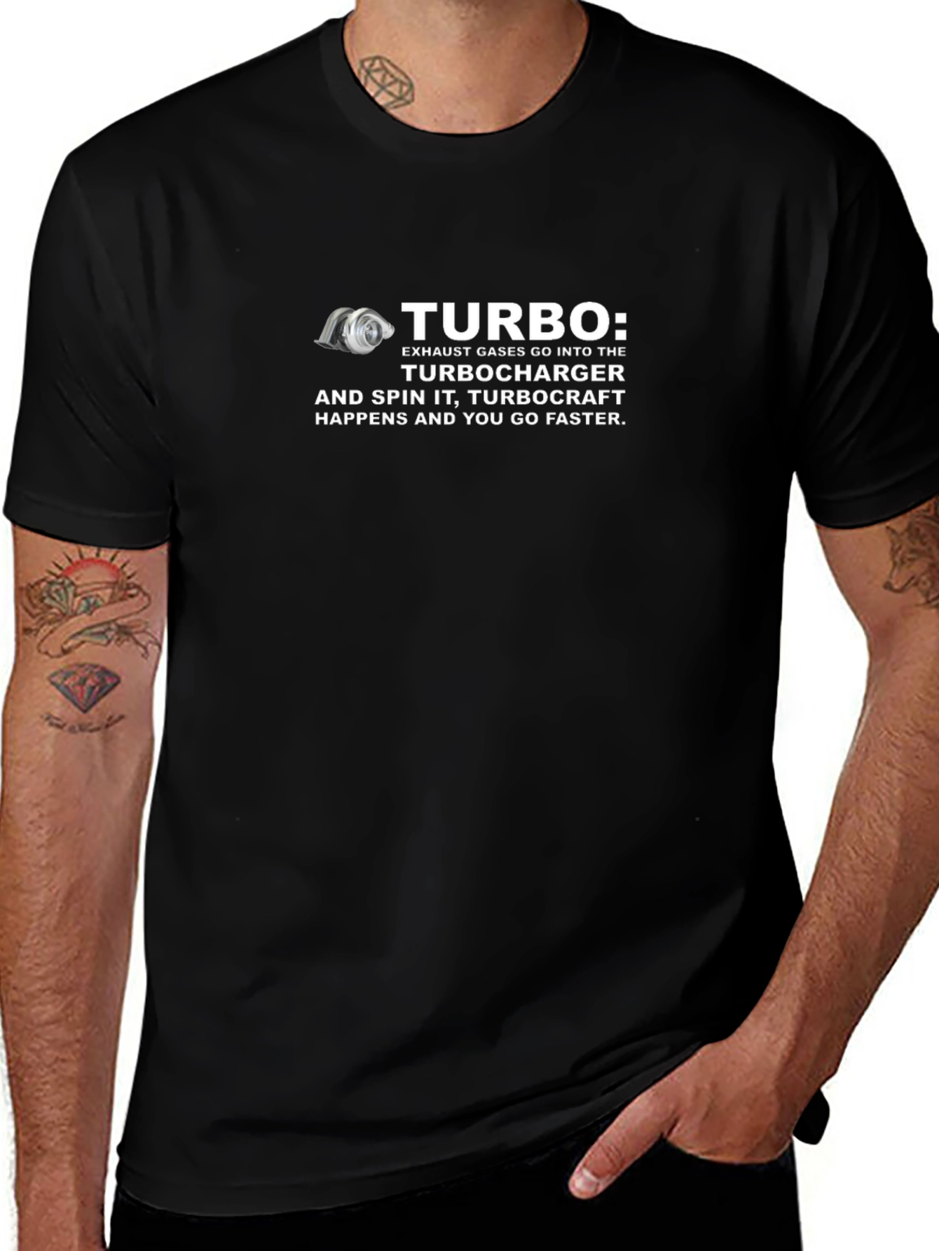 Turbocharger Humor Graphic T-Shirt - Speed Enthusiast Apparel