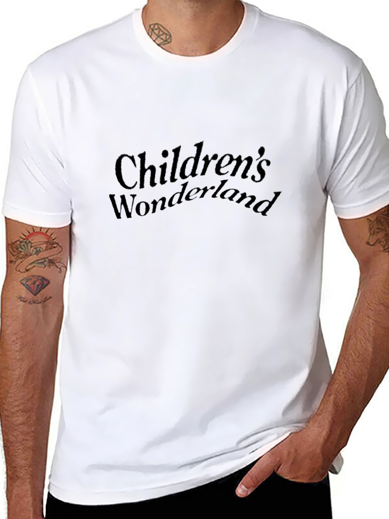 Childrens Wonderland Black T-Shirt