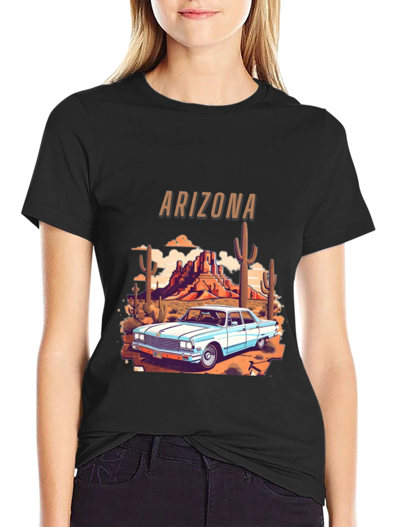 Arizona Desert Car Graphic T-Shirt