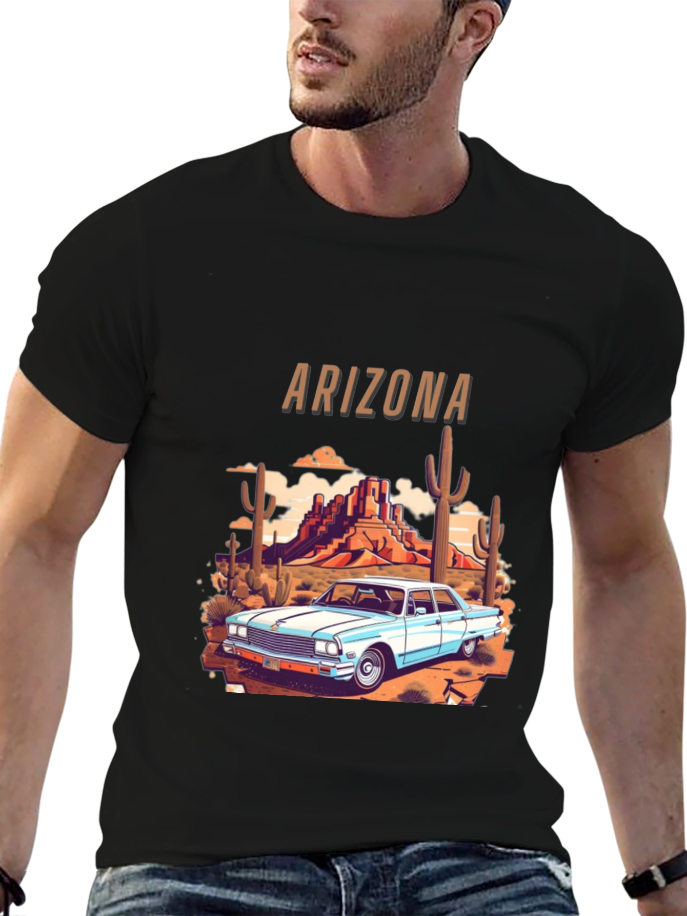 Arizona Desert Car Graphic T-Shirt