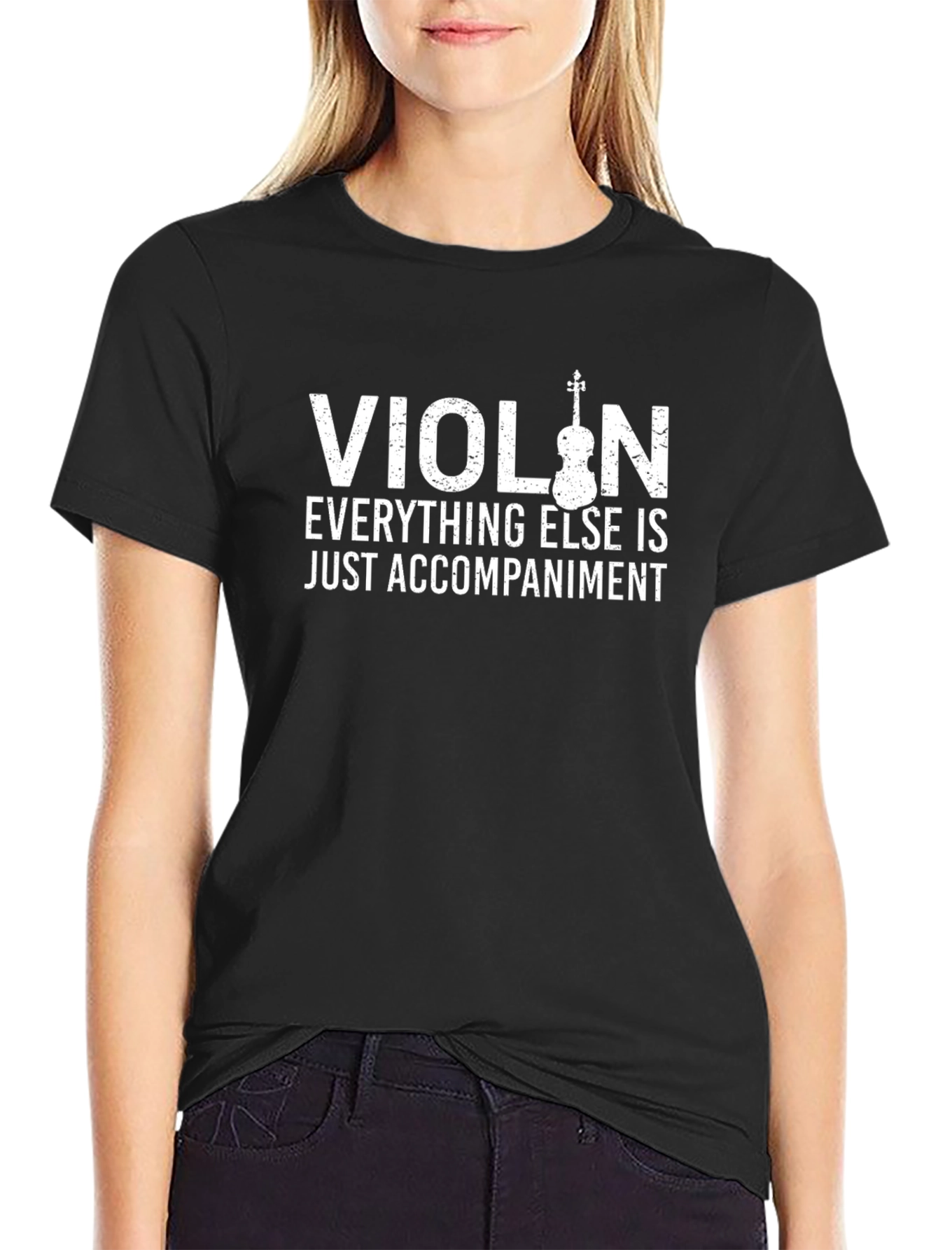 Violin Accompaniment Graphic Tee - Musicians Humor