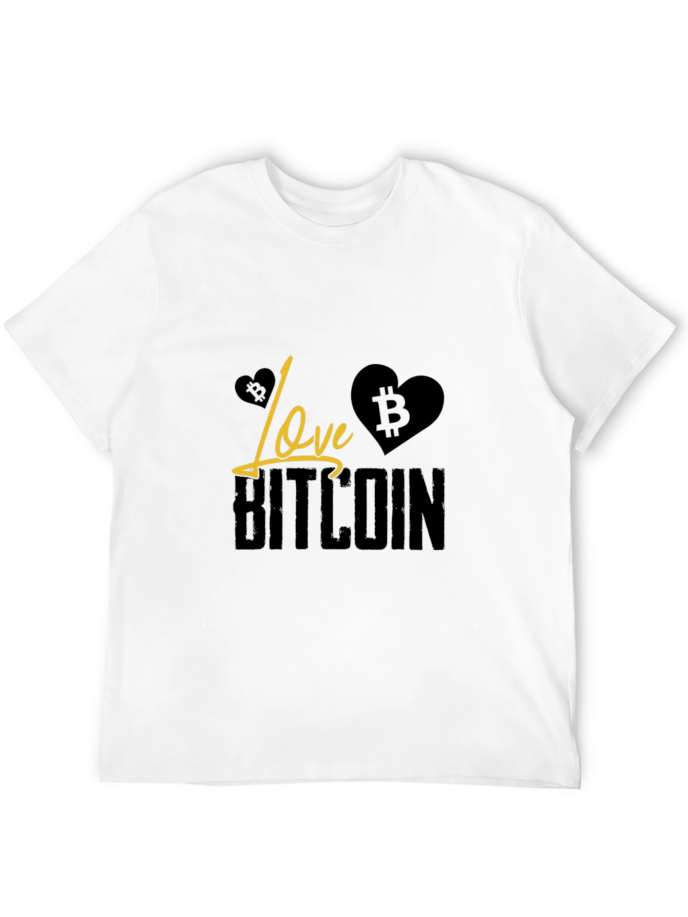 Love Bitcoin Black T-Shirt Crypto Currency Tee